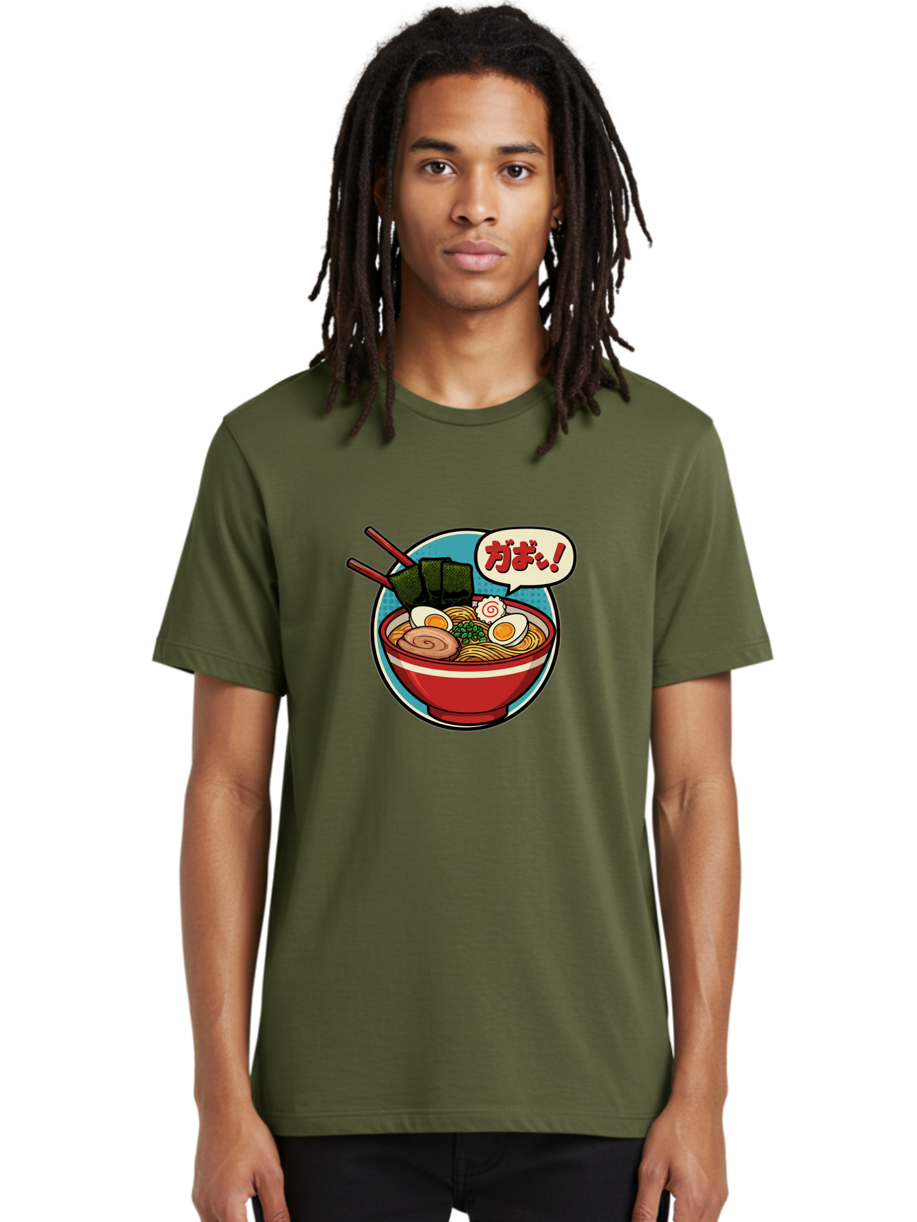 Ramen-Bowl-6 Men'S Graphic Tee, 100% Cotton, Comfortable Casual Summer Wear, Machine Washable, Ramen, Bowl Of Noodles, Japanese Cuisine, Egg, Seaweed, Food Illustration, Cartoon-Style, Chopsticks, Spiral Pattern, Boiled Egg, Savory Dish Bae711
