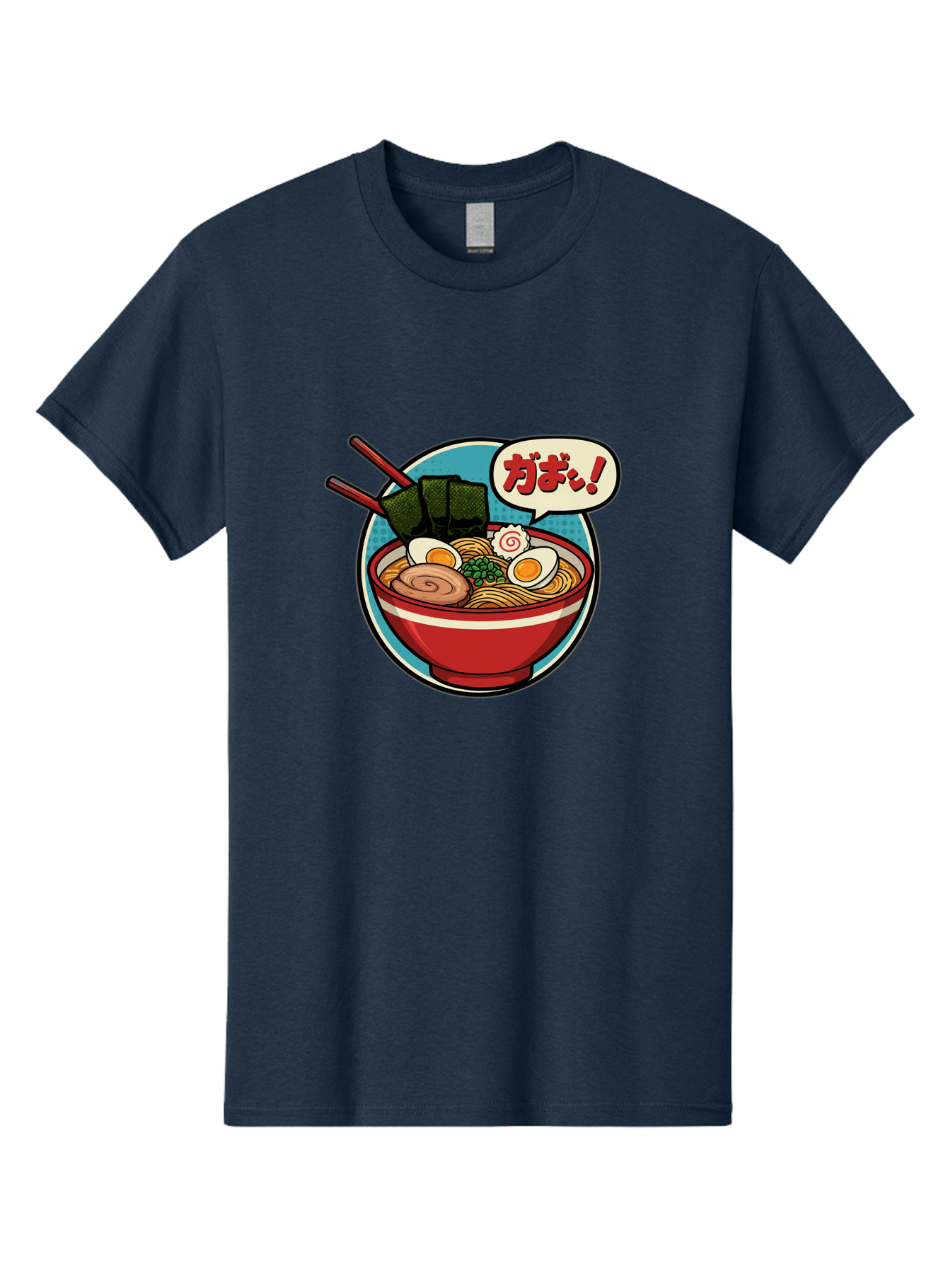 Ramen-Bowl-6 Men'S Graphic Tee, 100% Cotton, Comfortable Casual Summer Wear, Machine Washable, Ramen, Bowl Of Noodles, Japanese Cuisine, Egg, Seaweed, Food Illustration, Cartoon-Style, Chopsticks, Spiral Pattern, Boiled Egg, Savory Dish Bae711