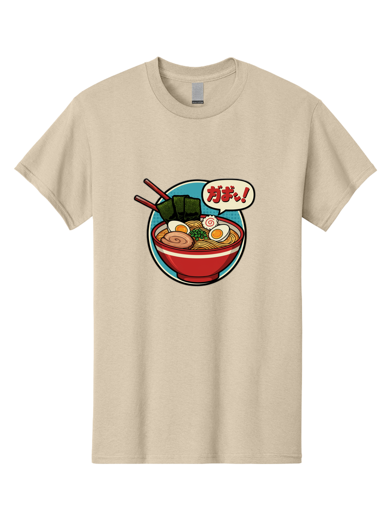 Ramen-Bowl-6 Men'S Graphic Tee, 100% Cotton, Comfortable Casual Summer Wear, Machine Washable, Ramen, Bowl Of Noodles, Japanese Cuisine, Egg, Seaweed, Food Illustration, Cartoon-Style, Chopsticks, Spiral Pattern, Boiled Egg, Savory Dish Bae711