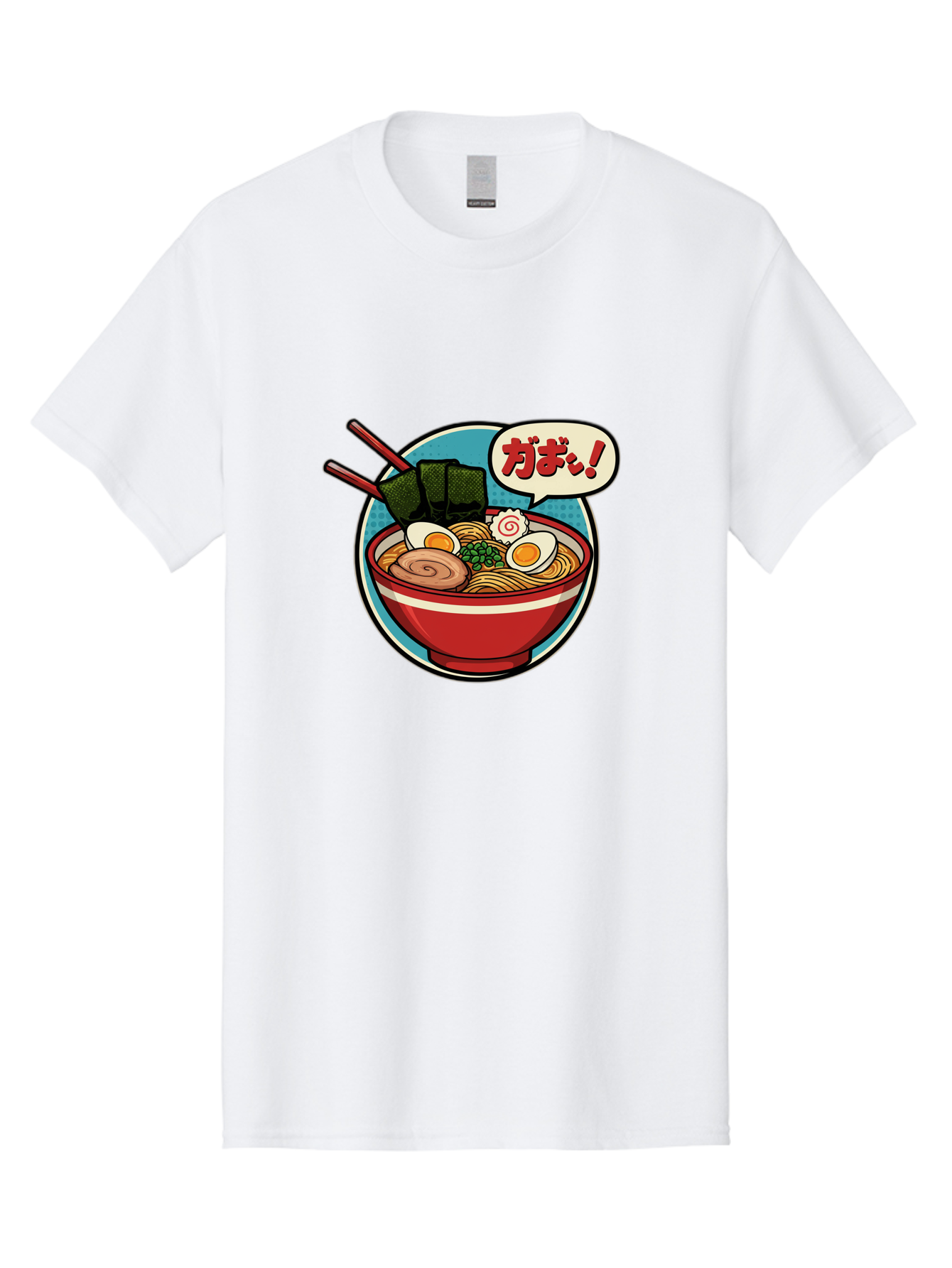 Ramen-Bowl-6 Men'S Graphic Tee, 100% Cotton, Comfortable Casual Summer Wear, Machine Washable, Ramen, Bowl Of Noodles, Japanese Cuisine, Egg, Seaweed, Food Illustration, Cartoon-Style, Chopsticks, Spiral Pattern, Boiled Egg, Savory Dish Bae711