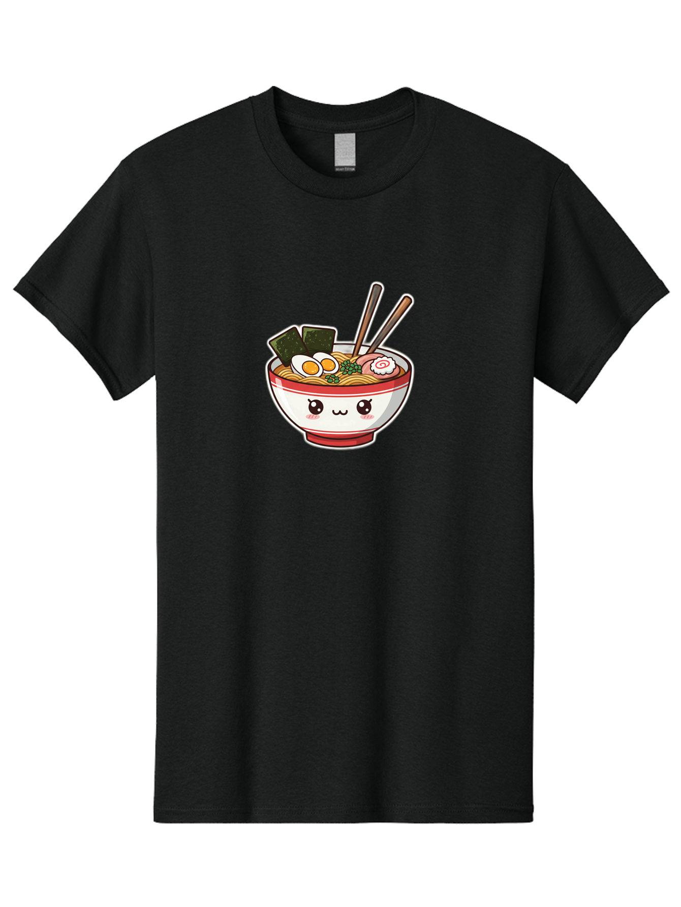Ramen-Noodle-Bowl-1 Men'S Graphic Tee, 100% Cotton, Comfortable Casual Summer Wear, Machine Washable, Bowl Of Ramen, Steaming Noodles, Soft-Boiled Egg, Seaweed, Cartoon Bowl, Kawaii Food, Japanese Cuisine, Cute Illustration, Foodie Graphics, Bae714