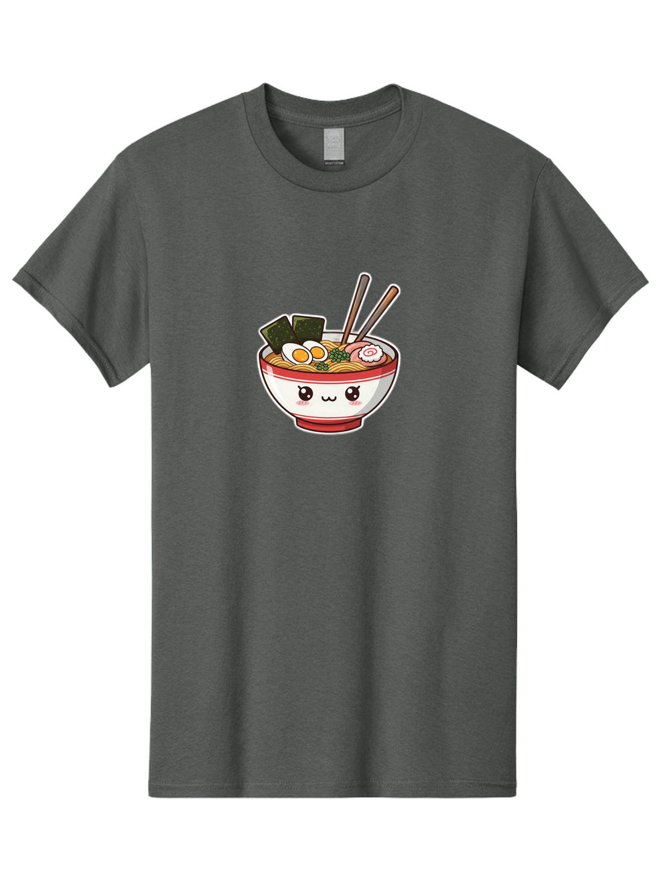 Ramen-Noodle-Bowl-1 Men'S Graphic Tee, 100% Cotton, Comfortable Casual Summer Wear, Machine Washable, Bowl Of Ramen, Steaming Noodles, Soft-Boiled Egg, Seaweed, Cartoon Bowl, Kawaii Food, Japanese Cuisine, Cute Illustration, Foodie Graphics, Bae714