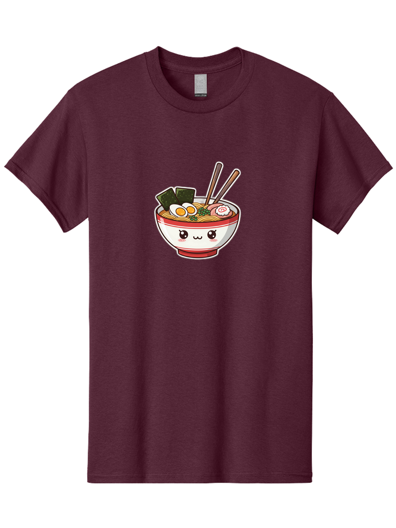 Ramen-Noodle-Bowl-1 Men'S Graphic Tee, 100% Cotton, Comfortable Casual Summer Wear, Machine Washable, Bowl Of Ramen, Steaming Noodles, Soft-Boiled Egg, Seaweed, Cartoon Bowl, Kawaii Food, Japanese Cuisine, Cute Illustration, Foodie Graphics, Bae714