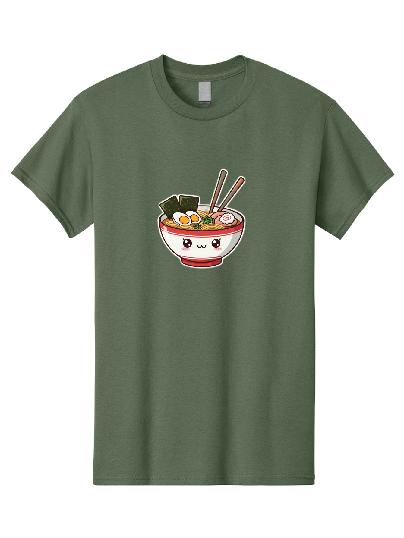 Ramen-Noodle-Bowl-1 Men'S Graphic Tee, 100% Cotton, Comfortable Casual Summer Wear, Machine Washable, Bowl Of Ramen, Steaming Noodles, Soft-Boiled Egg, Seaweed, Cartoon Bowl, Kawaii Food, Japanese Cuisine, Cute Illustration, Foodie Graphics, Bae714