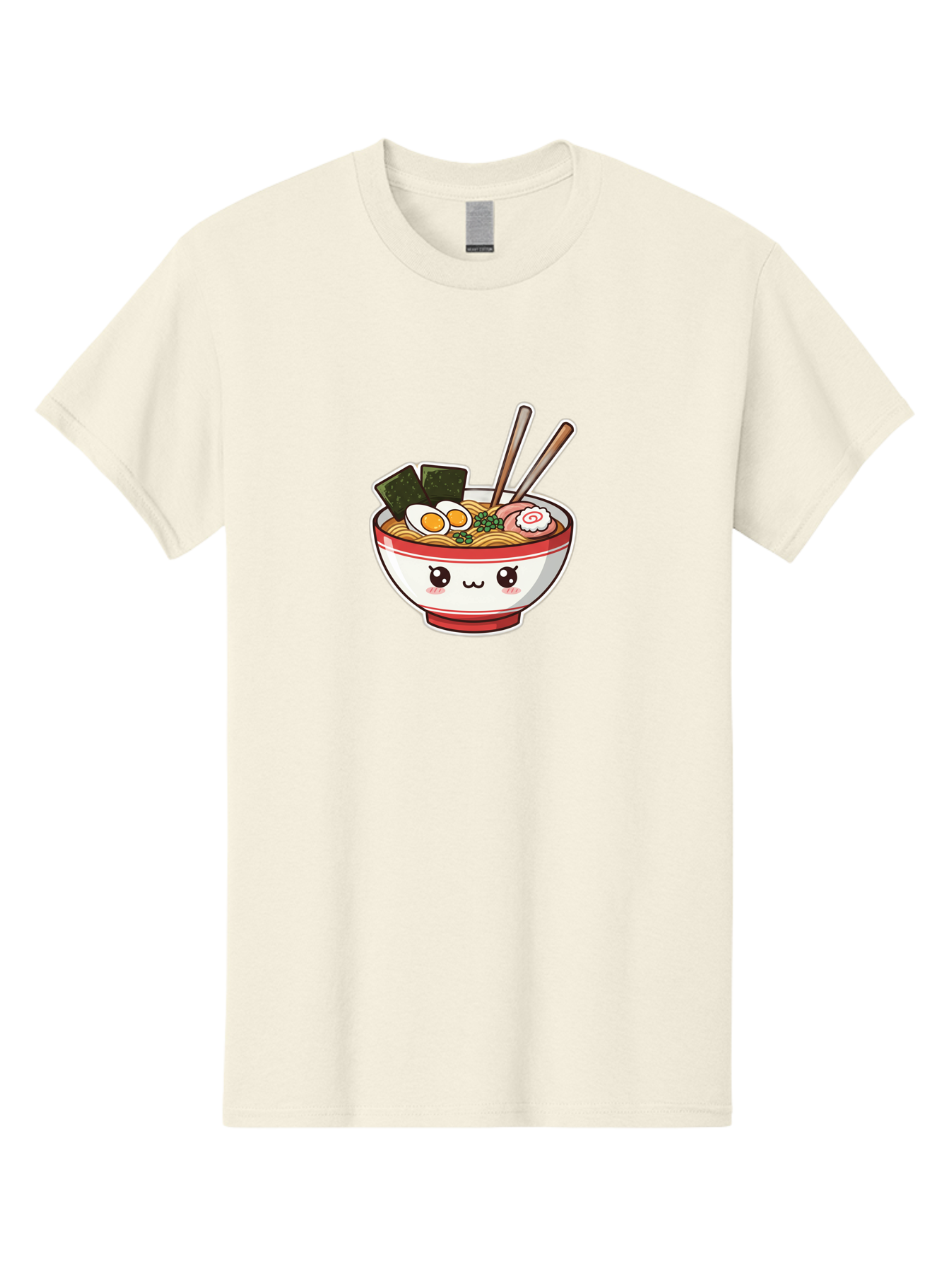 Ramen-Noodle-Bowl-1 Men'S Graphic Tee, 100% Cotton, Comfortable Casual Summer Wear, Machine Washable, Bowl Of Ramen, Steaming Noodles, Soft-Boiled Egg, Seaweed, Cartoon Bowl, Kawaii Food, Japanese Cuisine, Cute Illustration, Foodie Graphics, Bae714