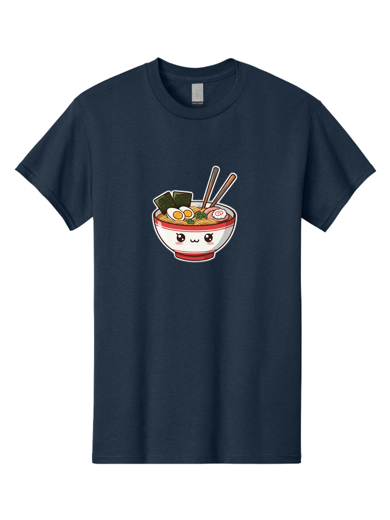 Ramen-Noodle-Bowl-1 Men'S Graphic Tee, 100% Cotton, Comfortable Casual Summer Wear, Machine Washable, Bowl Of Ramen, Steaming Noodles, Soft-Boiled Egg, Seaweed, Cartoon Bowl, Kawaii Food, Japanese Cuisine, Cute Illustration, Foodie Graphics, Bae714