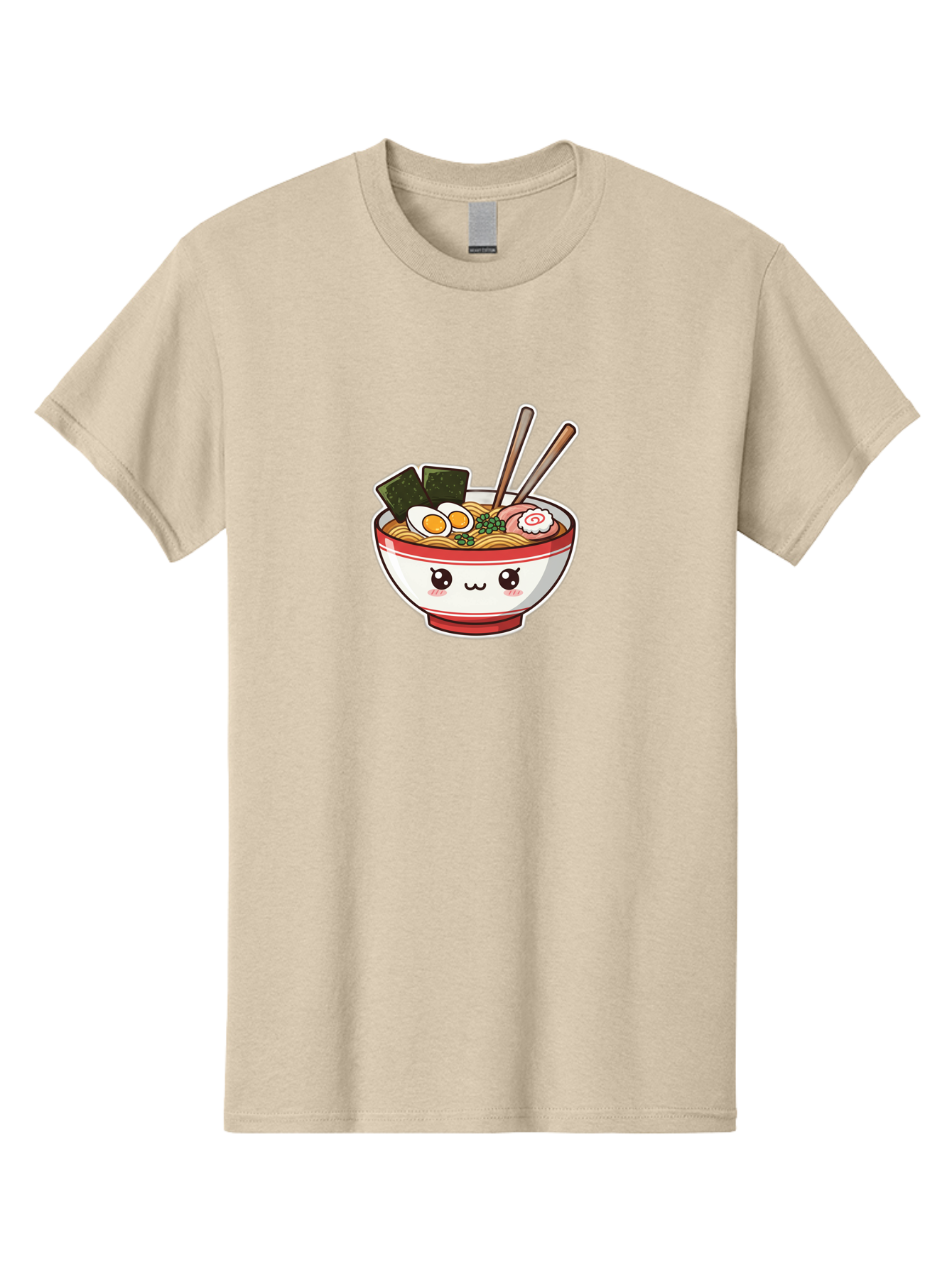 Ramen-Noodle-Bowl-1 Men'S Graphic Tee, 100% Cotton, Comfortable Casual Summer Wear, Machine Washable, Bowl Of Ramen, Steaming Noodles, Soft-Boiled Egg, Seaweed, Cartoon Bowl, Kawaii Food, Japanese Cuisine, Cute Illustration, Foodie Graphics, Bae714