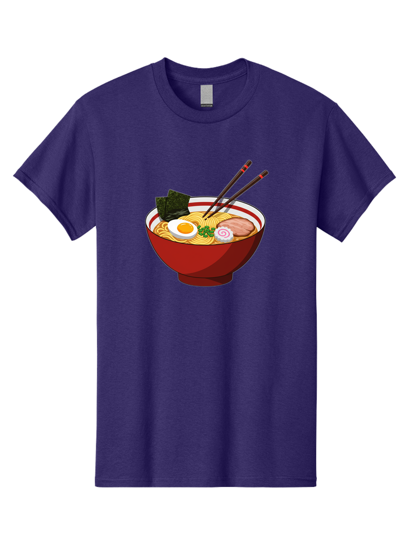 Ramen-Noodle-Bowl-2 Men'S Graphic Tee, 100% Cotton, Comfortable Casual Summer Wear, Machine Washable, Steaming Bowl Of Ramen, Japanese Noodle Soup, Boiled Egg, Sliced Pork, Seaweed, Green Onions, Chopsticks, Asian Cuisine, Noodle Dish, Bae715