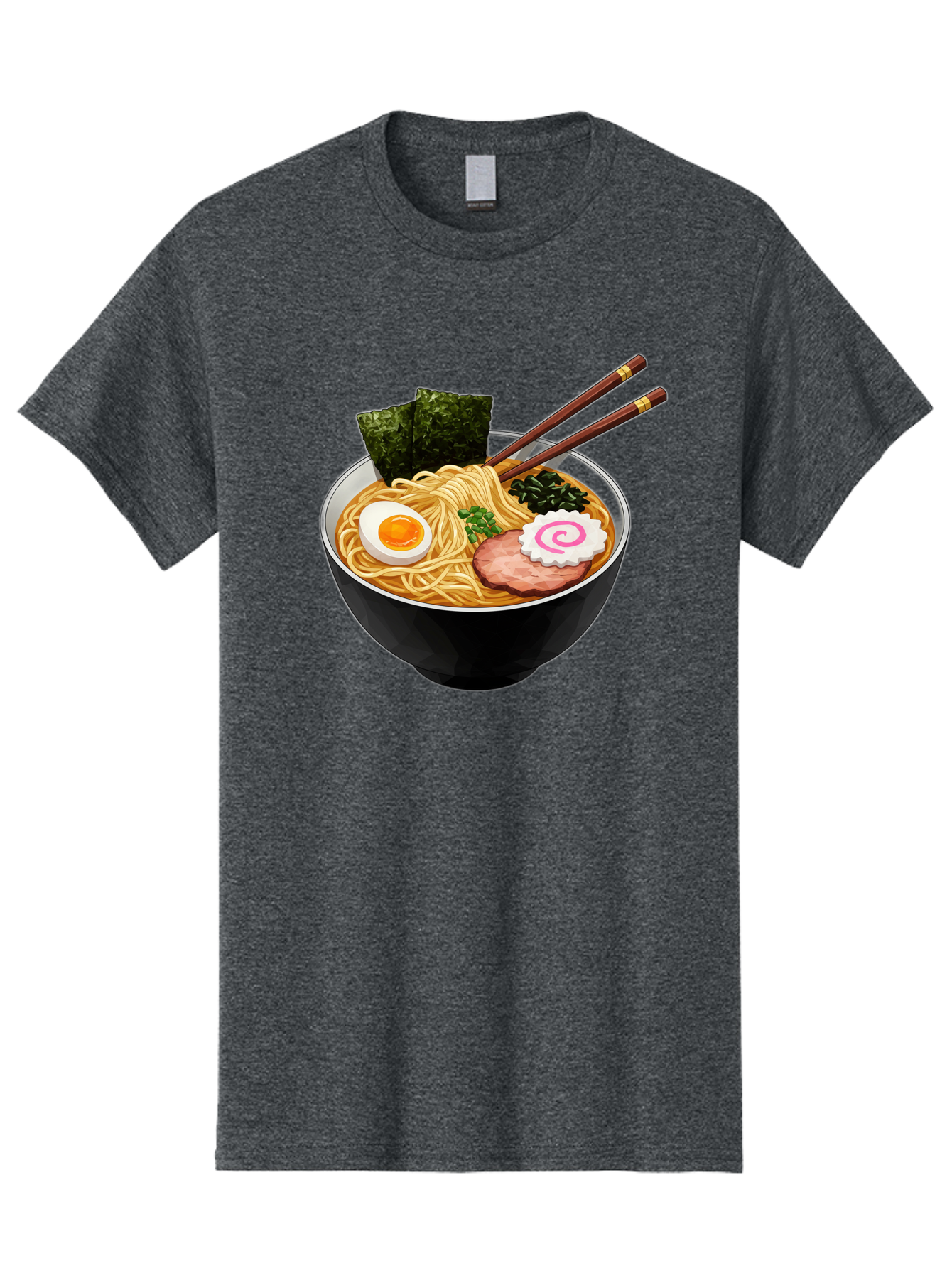 Ramen-Noodles-1 Men'S Graphic Tee, 100% Cotton, Comfortable Casual Summer Wear, Machine Washable, Bowl Of Ramen, Steaming Hot Noodles, Savory Broth, Boiled Egg, Sliced Pork, Seaweed, Green Onions, Fish Cake, Chopsticks, Asian Cuisine, Bae718