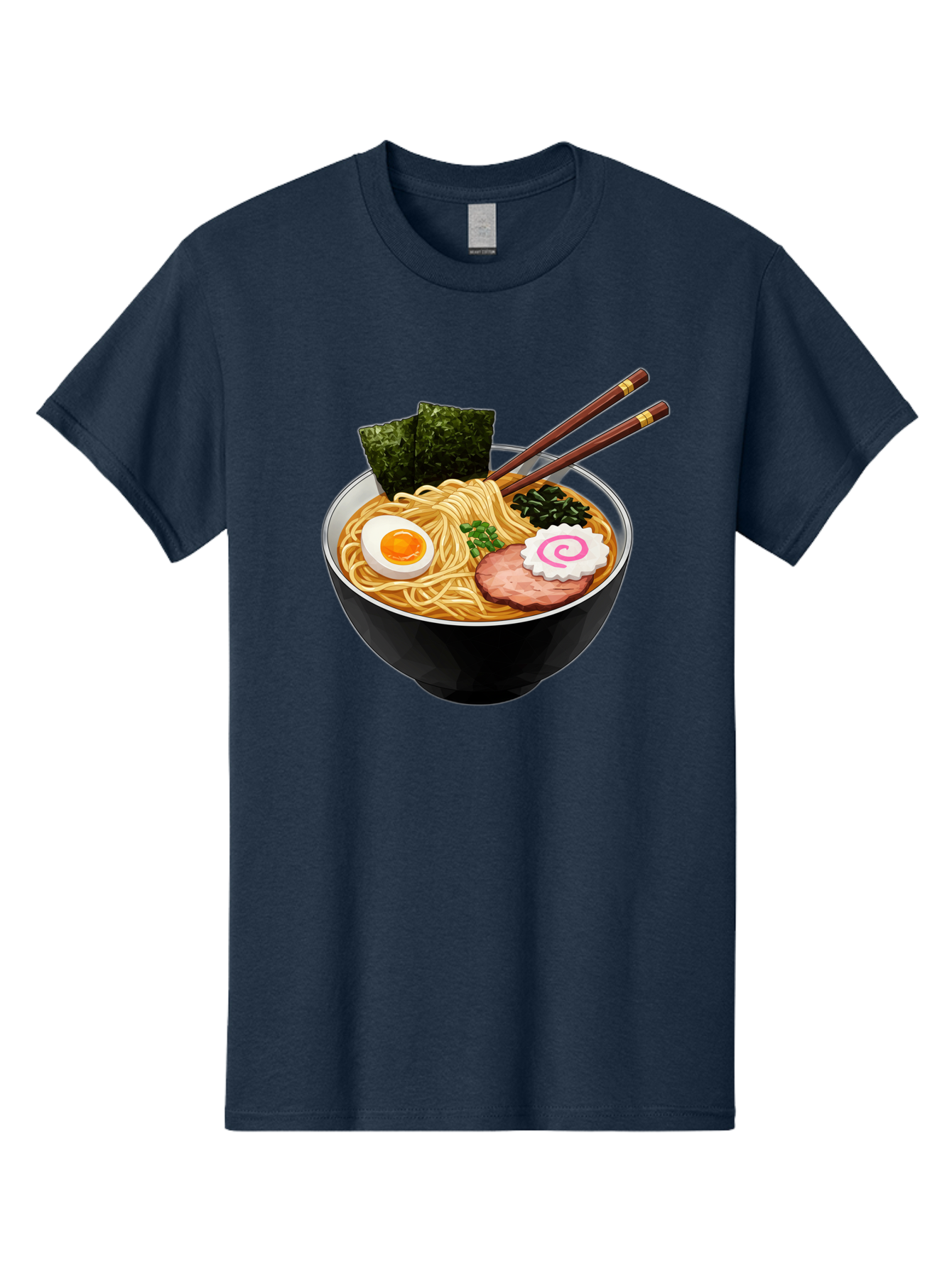 Ramen-Noodles-1 Men'S Graphic Tee, 100% Cotton, Comfortable Casual Summer Wear, Machine Washable, Bowl Of Ramen, Steaming Hot Noodles, Savory Broth, Boiled Egg, Sliced Pork, Seaweed, Green Onions, Fish Cake, Chopsticks, Asian Cuisine, Bae718