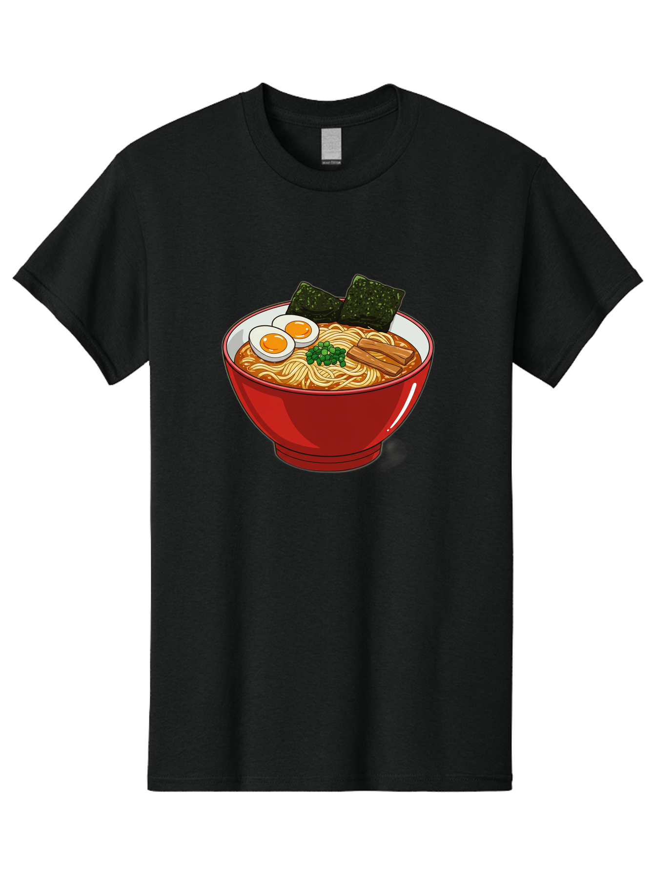 Ramen-Noodles-Bowl Men'S Graphic Tee, 100% Cotton, Comfortable Casual Summer Wear, Machine Washable, Steaming Hot Ramen, Savory Broth, Boiled Egg, Seaweed, Green Onions, Bamboo Shoots, Japanese Cuisine, Comfort Food, Noodle Soup, Asian Flavors Bae720