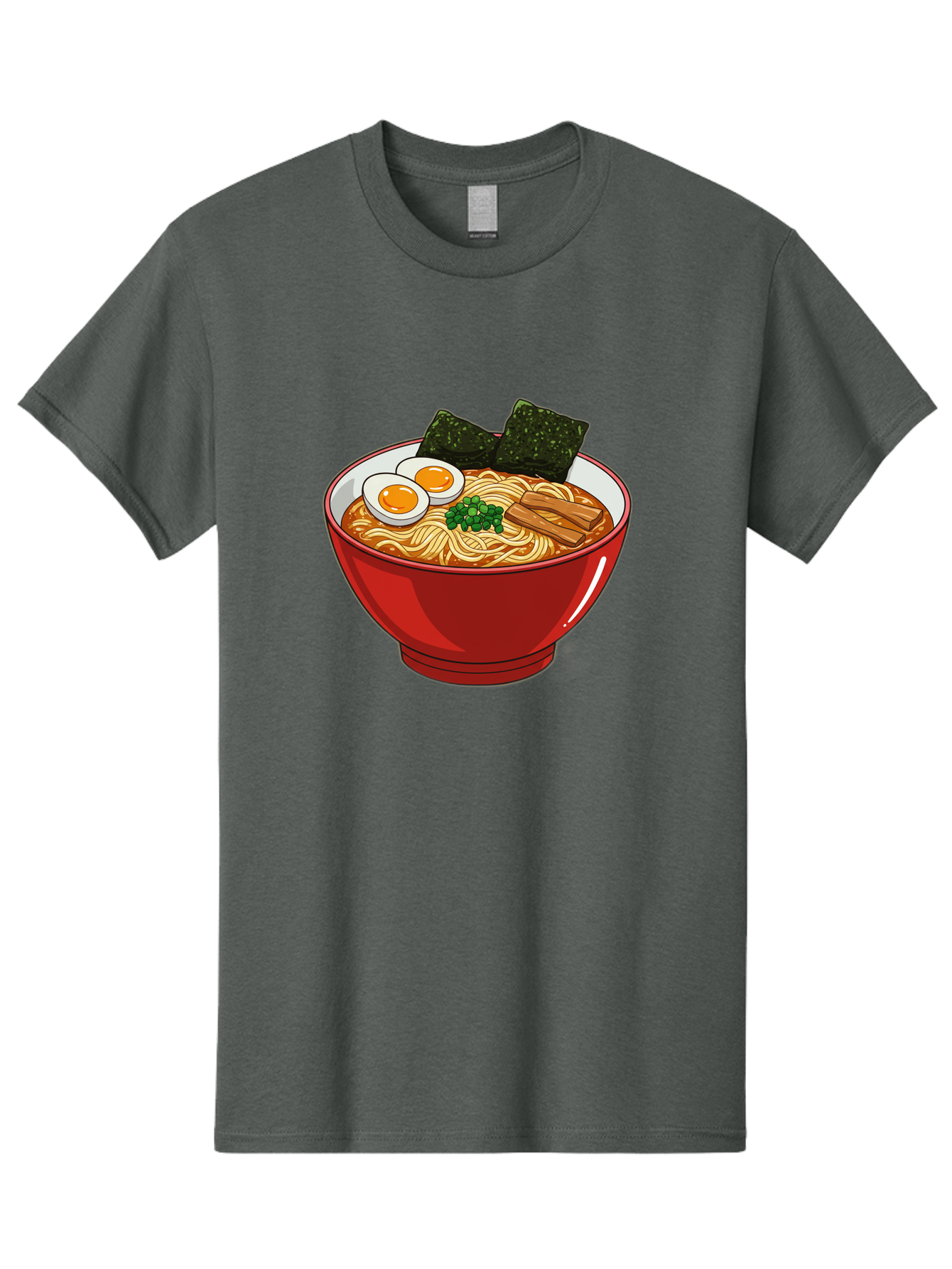 Ramen-Noodles-Bowl Men'S Graphic Tee, 100% Cotton, Comfortable Casual Summer Wear, Machine Washable, Steaming Hot Ramen, Savory Broth, Boiled Egg, Seaweed, Green Onions, Bamboo Shoots, Japanese Cuisine, Comfort Food, Noodle Soup, Asian Flavors Bae720