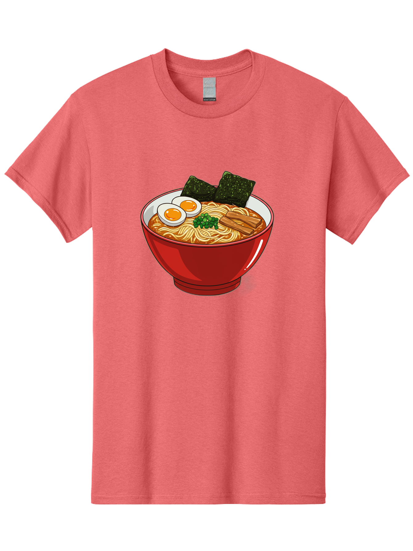 Ramen-Noodles-Bowl Men'S Graphic Tee, 100% Cotton, Comfortable Casual Summer Wear, Machine Washable, Steaming Hot Ramen, Savory Broth, Boiled Egg, Seaweed, Green Onions, Bamboo Shoots, Japanese Cuisine, Comfort Food, Noodle Soup, Asian Flavors Bae720