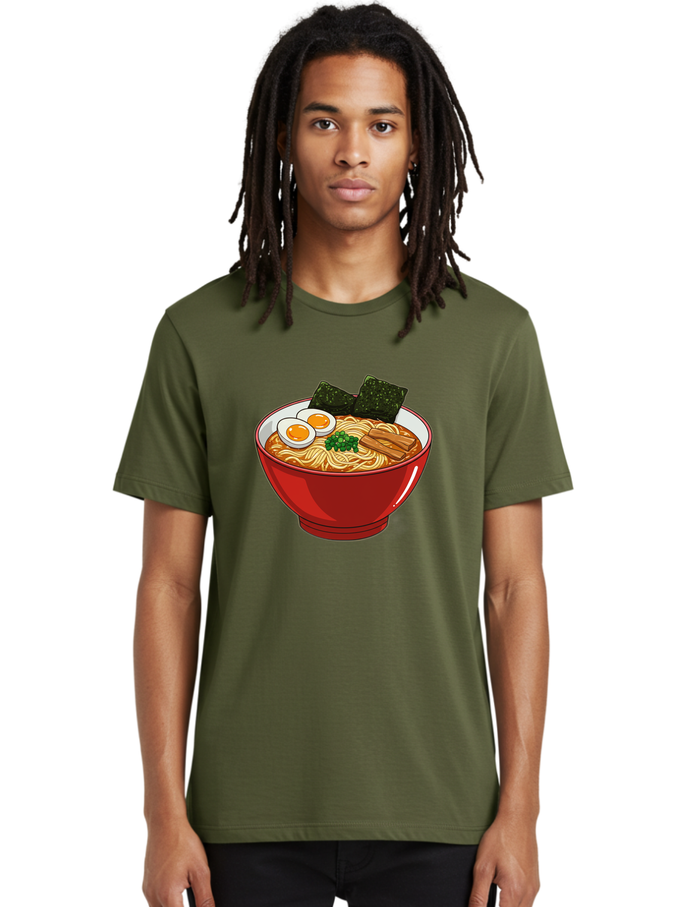 Ramen-Noodles-Bowl Men'S Graphic Tee, 100% Cotton, Comfortable Casual Summer Wear, Machine Washable, Steaming Hot Ramen, Savory Broth, Boiled Egg, Seaweed, Green Onions, Bamboo Shoots, Japanese Cuisine, Comfort Food, Noodle Soup, Asian Flavors Bae720
