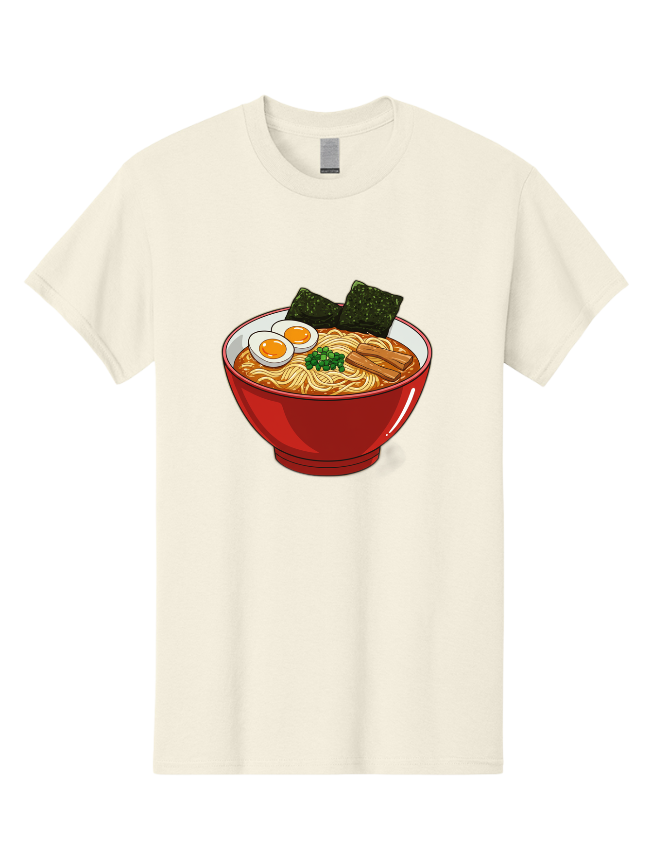 Ramen-Noodles-Bowl Men'S Graphic Tee, 100% Cotton, Comfortable Casual Summer Wear, Machine Washable, Steaming Hot Ramen, Savory Broth, Boiled Egg, Seaweed, Green Onions, Bamboo Shoots, Japanese Cuisine, Comfort Food, Noodle Soup, Asian Flavors Bae720