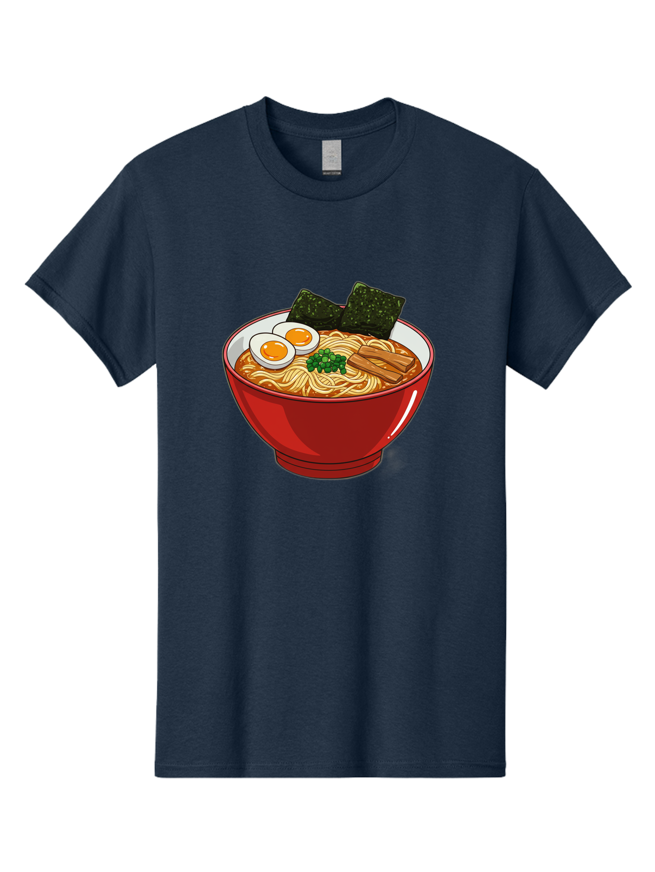 Ramen-Noodles-Bowl Men'S Graphic Tee, 100% Cotton, Comfortable Casual Summer Wear, Machine Washable, Steaming Hot Ramen, Savory Broth, Boiled Egg, Seaweed, Green Onions, Bamboo Shoots, Japanese Cuisine, Comfort Food, Noodle Soup, Asian Flavors Bae720