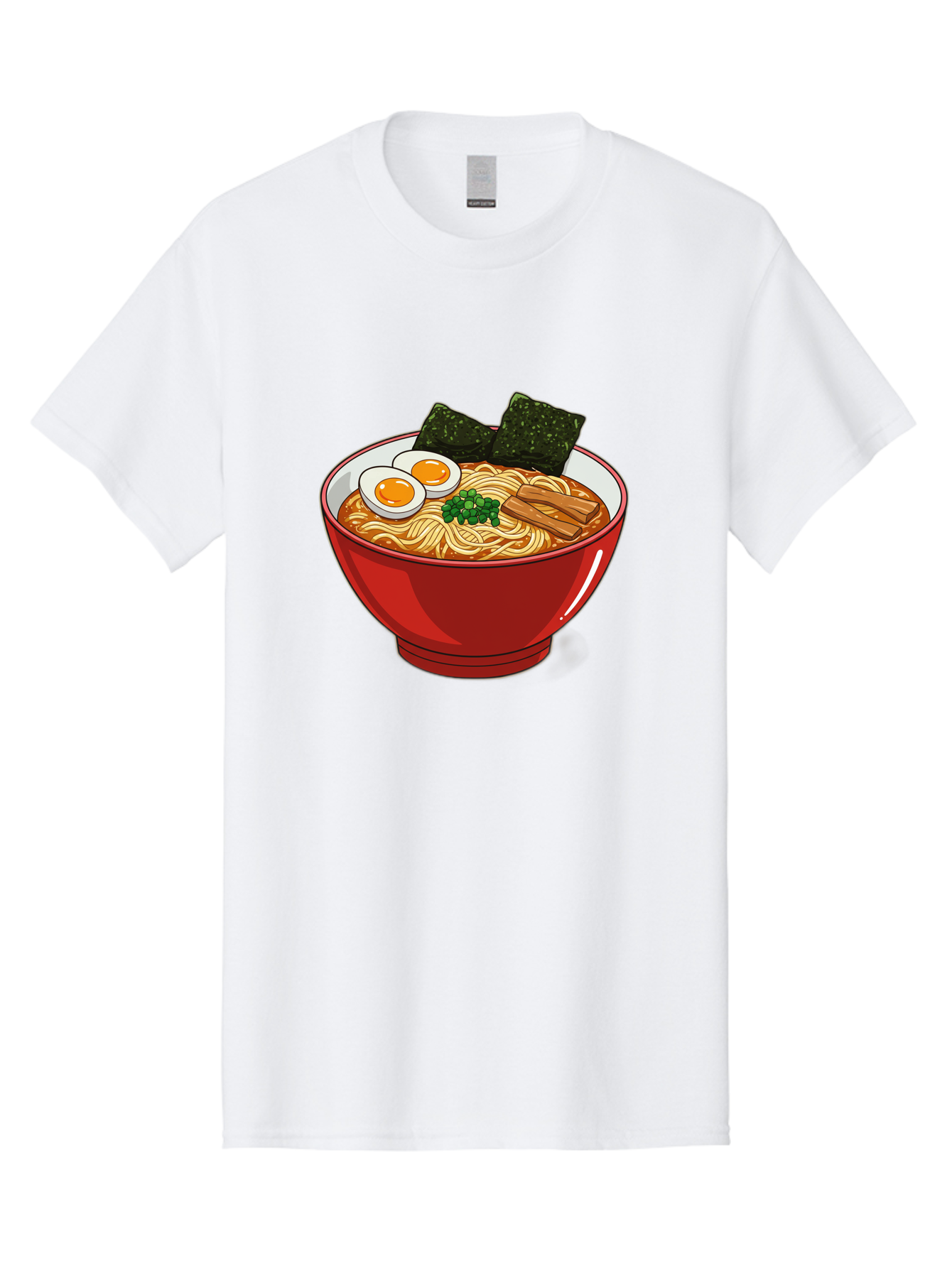 Ramen-Noodles-Bowl Men'S Graphic Tee, 100% Cotton, Comfortable Casual Summer Wear, Machine Washable, Steaming Hot Ramen, Savory Broth, Boiled Egg, Seaweed, Green Onions, Bamboo Shoots, Japanese Cuisine, Comfort Food, Noodle Soup, Asian Flavors Bae720