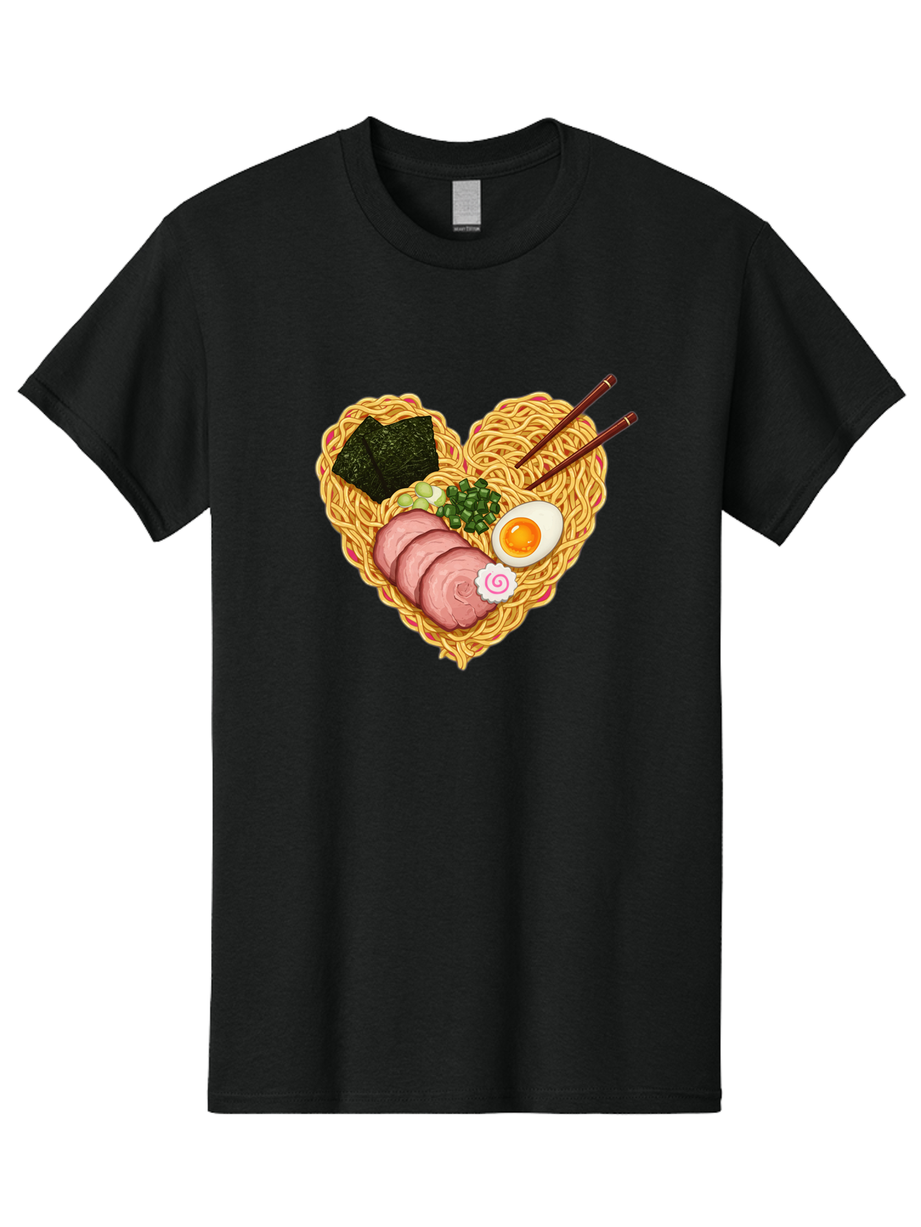 Ramen-Noodles Men'S Graphic Tee, 100% Cotton, Comfortable Casual Summer Wear, Machine Washable, Ramen Noodles, Sliced Meat, Boiled Egg, Seaweed, Green Onions, Fish Cake, Japanese Cuisine, Noodle Soup, Chopsticks, Food Art, Culinary Creativity, Bae724