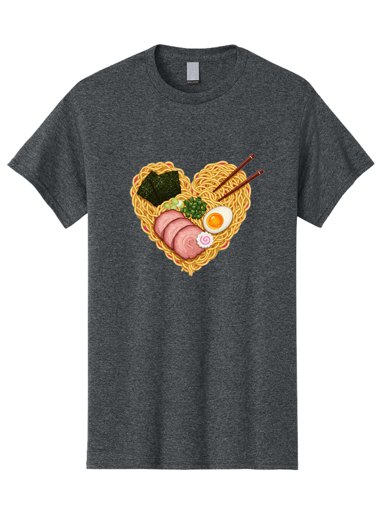 Ramen-Noodles Men'S Graphic Tee, 100% Cotton, Comfortable Casual Summer Wear, Machine Washable, Ramen Noodles, Sliced Meat, Boiled Egg, Seaweed, Green Onions, Fish Cake, Japanese Cuisine, Noodle Soup, Chopsticks, Food Art, Culinary Creativity, Bae724