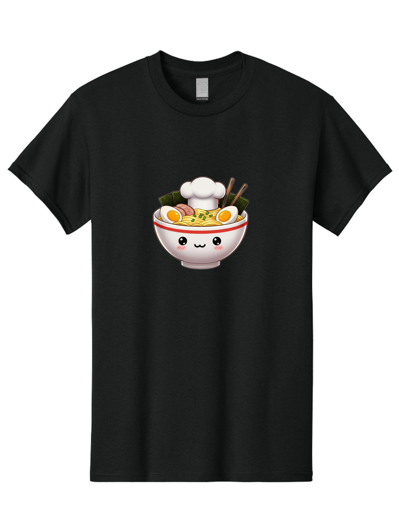 Ramen Men'S Graphic Tee, 100% Cotton, Comfortable Casual Summer Wear, Machine Washable, Cartoon Ramen Bowl, Anime Style Food, Kawaii Character, Delicious Noodles, Boiled Egg, Chopsticks, Savory Meat, Cute Illustration, Japanese Cuisine, Bae728