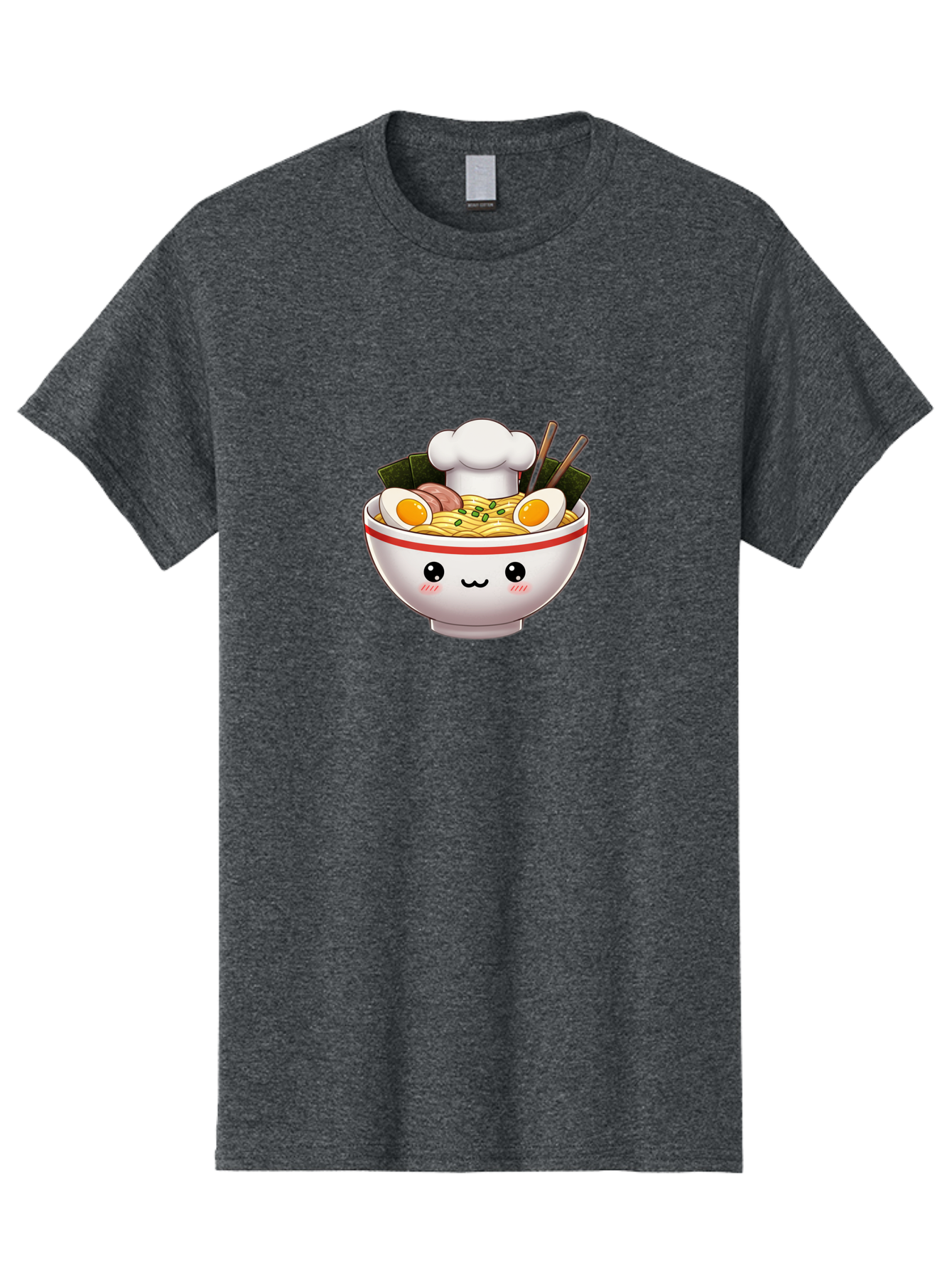 Ramen Men'S Graphic Tee, 100% Cotton, Comfortable Casual Summer Wear, Machine Washable, Cartoon Ramen Bowl, Anime Style Food, Kawaii Character, Delicious Noodles, Boiled Egg, Chopsticks, Savory Meat, Cute Illustration, Japanese Cuisine, Bae728