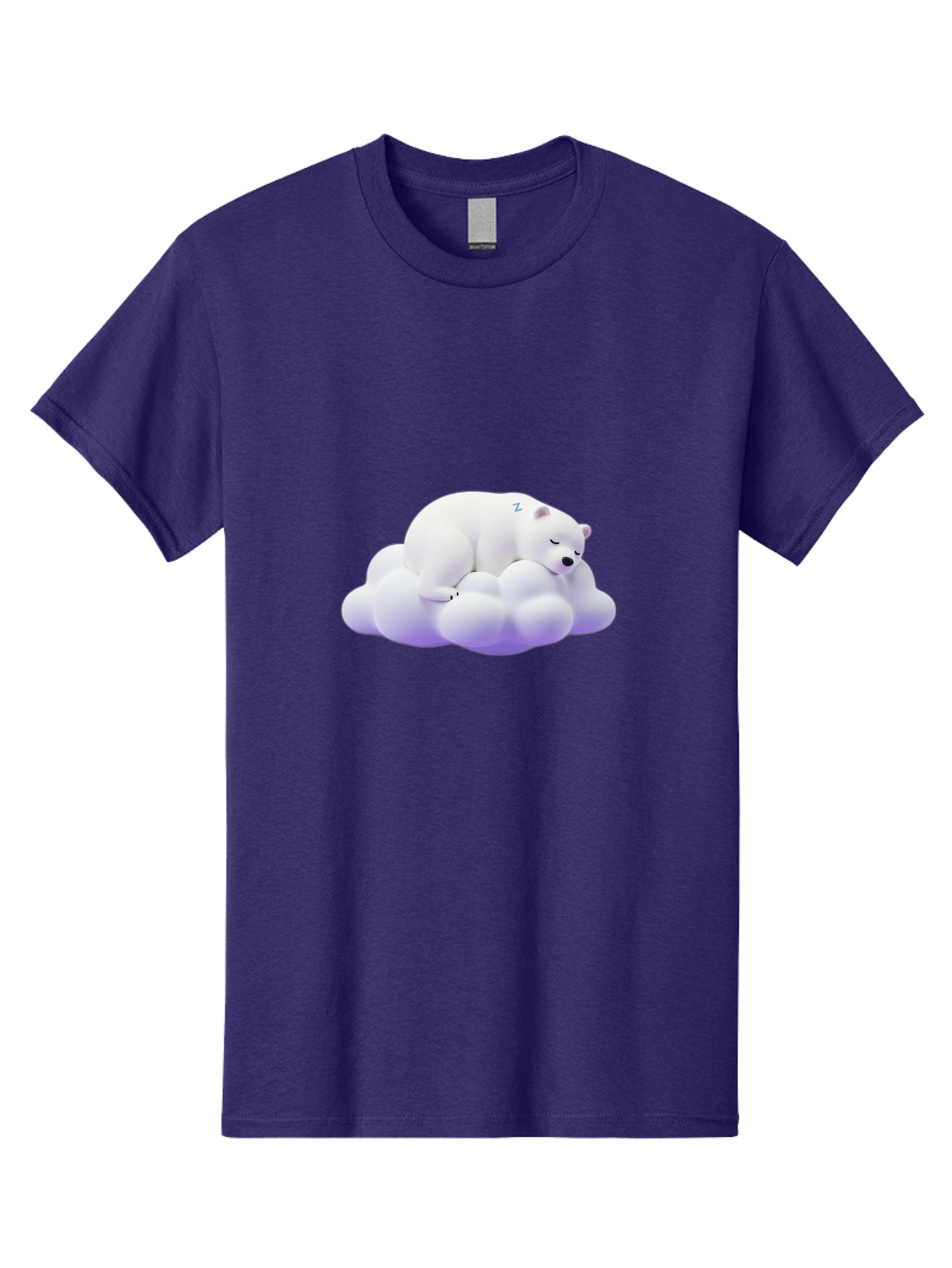 Sleeping-Polar-Bear-5 Men'S Graphic Tee, 100% Cotton, Comfortable Casual Summer Wear, Machine Washable, Sleeping Polar Bear, Cute Cartoon Character, Relaxing On Cloud, Peaceful Slumber, Serene Atmosphere, Adorable Illustration, Zzz, Bae746