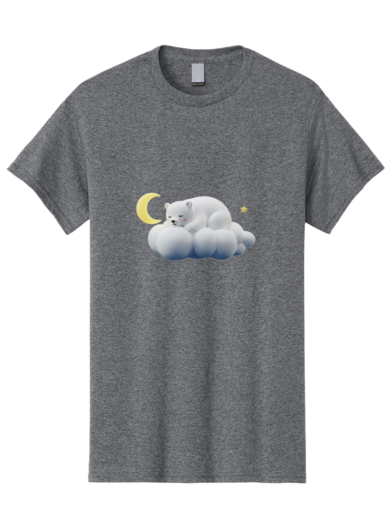 Sleeping-Polar-Bear-9 Men'S Graphic Tee, 100% Cotton, Comfortable Casual Summer Wear, Machine Washable, Sleeping Polar Bear, Cloudy Dreams, Moonlight Serenity, Peaceful Slumber, Celestial Ambiance, Tranquil Atmosphere, Dreamy Night Sky Bae750