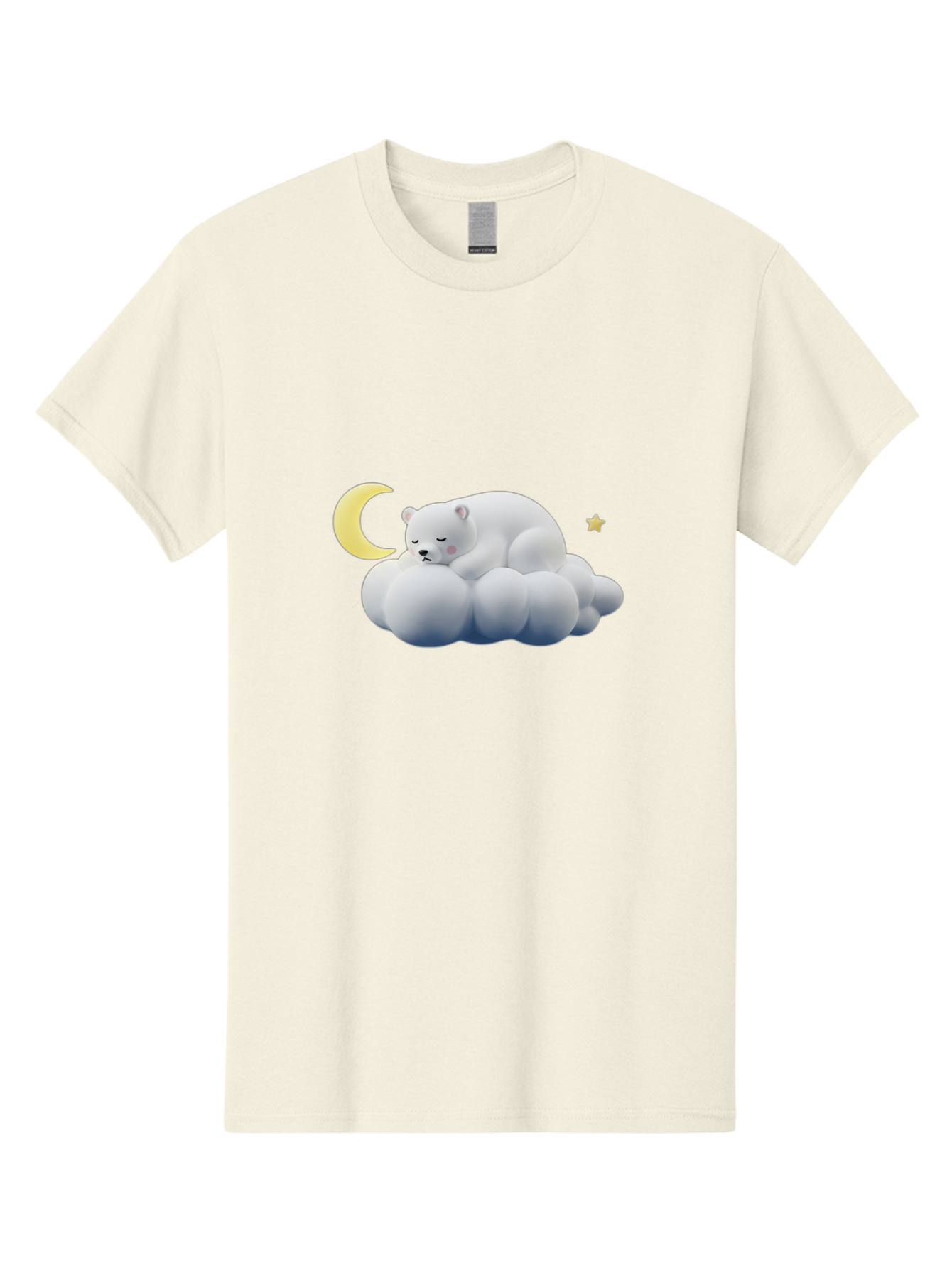 Sleeping-Polar-Bear-9 Men'S Graphic Tee, 100% Cotton, Comfortable Casual Summer Wear, Machine Washable, Sleeping Polar Bear, Cloudy Dreams, Moonlight Serenity, Peaceful Slumber, Celestial Ambiance, Tranquil Atmosphere, Dreamy Night Sky Bae750