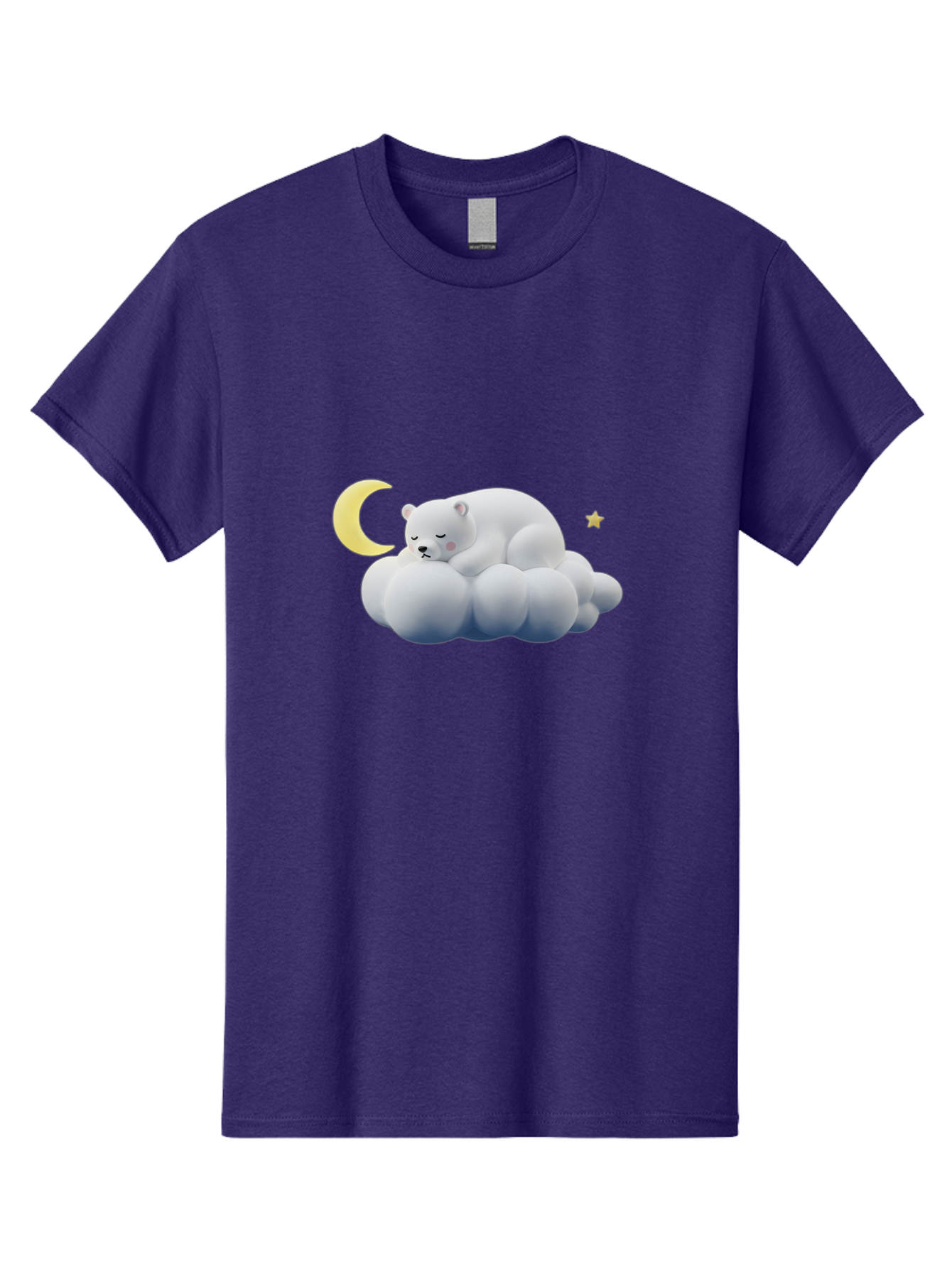 Sleeping-Polar-Bear-9 Men'S Graphic Tee, 100% Cotton, Comfortable Casual Summer Wear, Machine Washable, Sleeping Polar Bear, Cloudy Dreams, Moonlight Serenity, Peaceful Slumber, Celestial Ambiance, Tranquil Atmosphere, Dreamy Night Sky Bae750