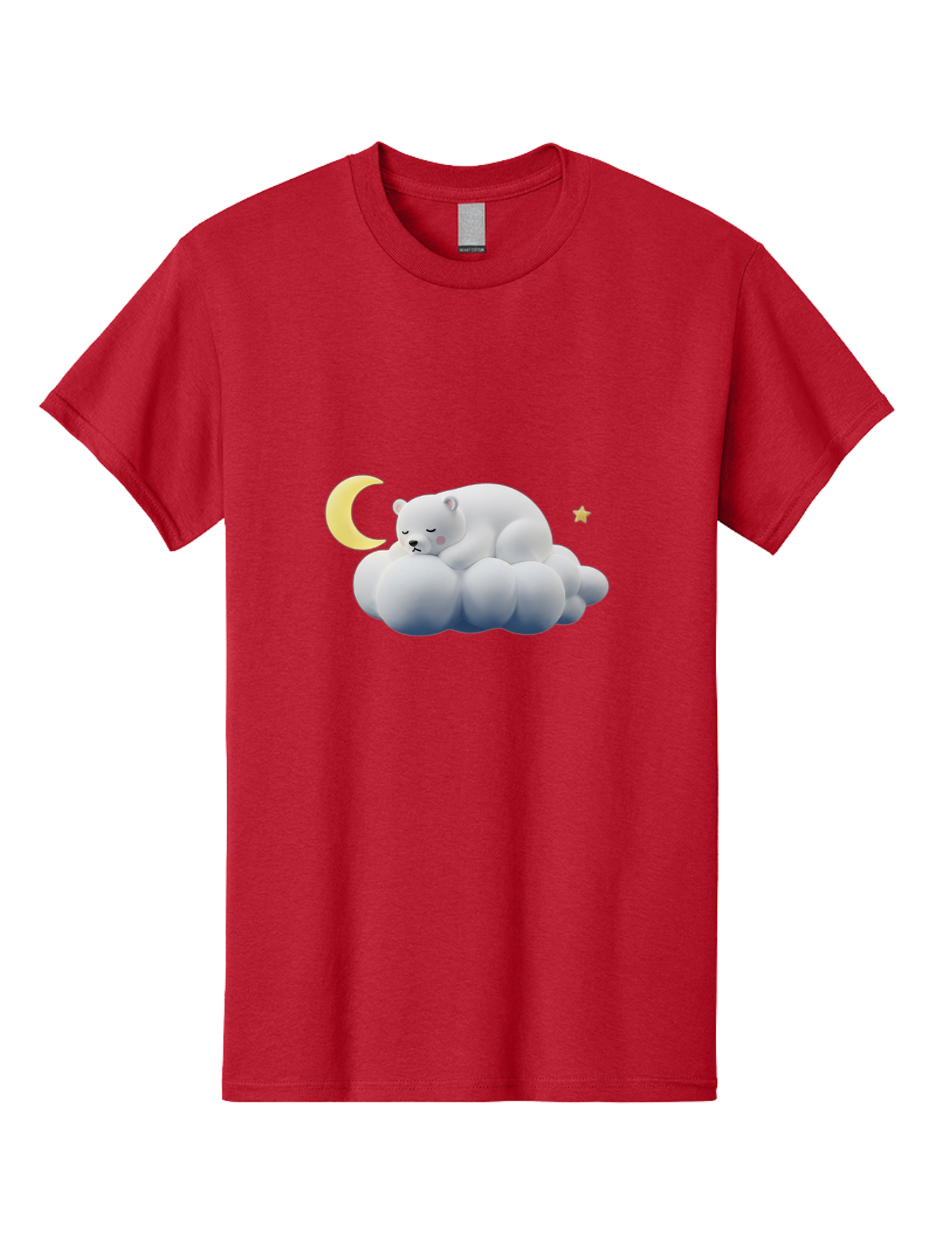 Sleeping-Polar-Bear-9 Men'S Graphic Tee, 100% Cotton, Comfortable Casual Summer Wear, Machine Washable, Sleeping Polar Bear, Cloudy Dreams, Moonlight Serenity, Peaceful Slumber, Celestial Ambiance, Tranquil Atmosphere, Dreamy Night Sky Bae750