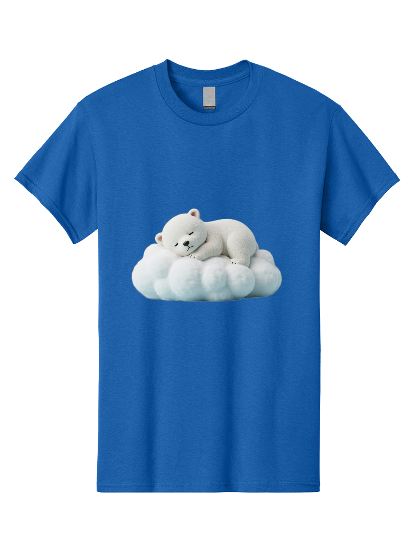 Sleeping-Polar-Bear Men'S Graphic Tee, 100% Cotton, Comfortable Casual Summer Wear, Machine Washable, Cute Polar Bear, Sleeping On Fluffy Cloud, Serene Scene, Adorable Animal, Peaceful Slumber, Tranquil Atmosphere, Digital Art, 3D Rendering Bae752