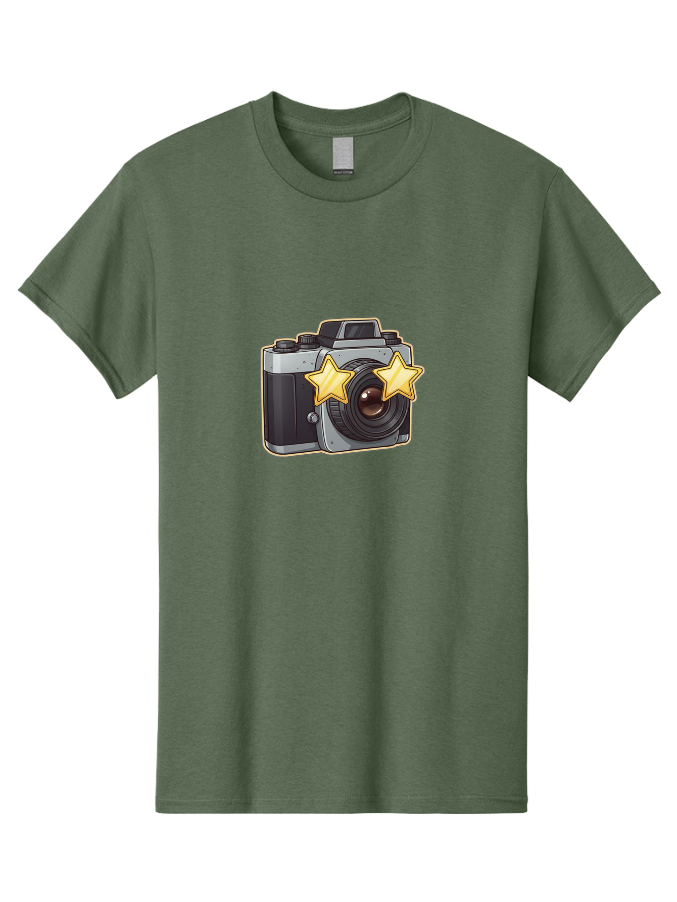 Slr-Camera-With-Stars Men'S Graphic Tee, 100% Cotton, Comfortable Casual Summer Wear, Machine Washable, Camera, Photography, Stars, Favorite Camera, Best Camera, Photography Equipment, Camera Lens, Photography Icon, Camera With Stars, Bae758