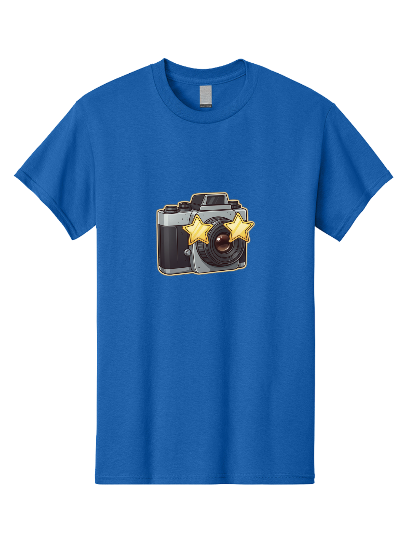 Slr-Camera-With-Stars Men'S Graphic Tee, 100% Cotton, Comfortable Casual Summer Wear, Machine Washable, Camera, Photography, Stars, Favorite Camera, Best Camera, Photography Equipment, Camera Lens, Photography Icon, Camera With Stars, Bae758