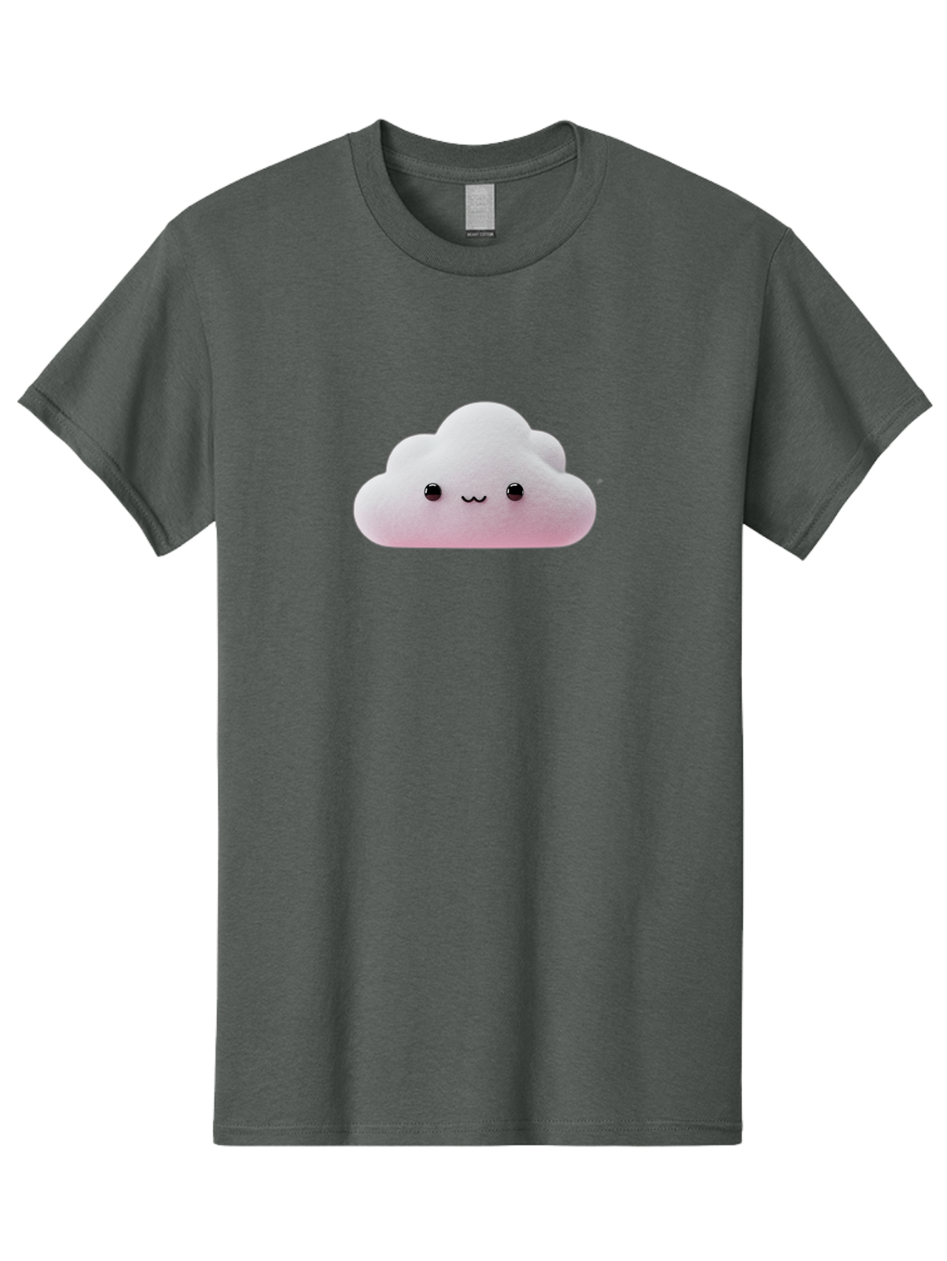 Smiling-Cloud-1 Men'S Graphic Tee, 100% Cotton, Comfortable Casual Summer Wear, Machine Washable, Kawaii Cloud, Cute Cartoon Character, Smiling Face, Fluffy Cloud, Pastel Colors, Adorable Design, Soft Graphics, Childrens Illustration, Bae762
