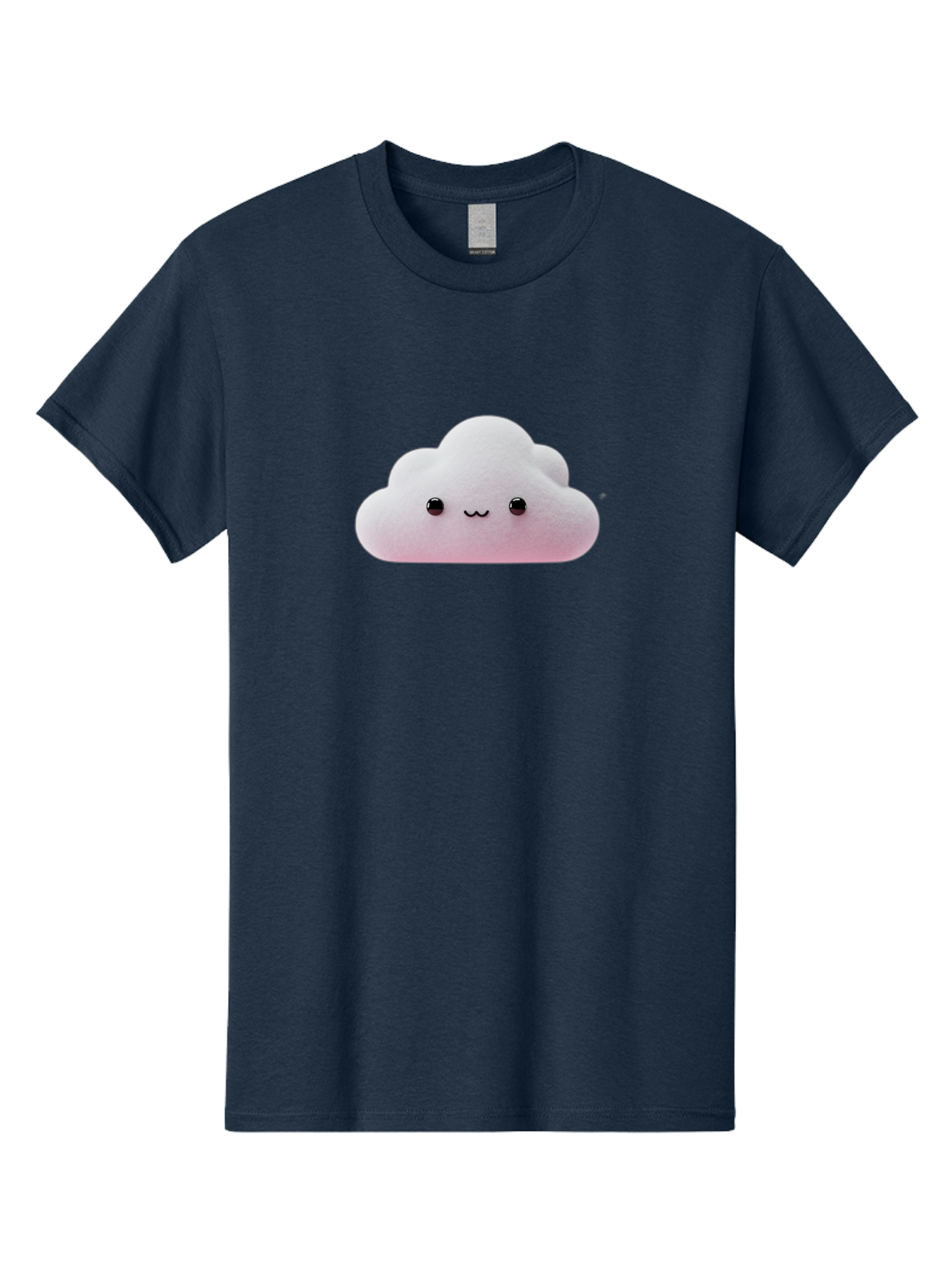 Smiling-Cloud-1 Men'S Graphic Tee, 100% Cotton, Comfortable Casual Summer Wear, Machine Washable, Kawaii Cloud, Cute Cartoon Character, Smiling Face, Fluffy Cloud, Pastel Colors, Adorable Design, Soft Graphics, Childrens Illustration, Bae762