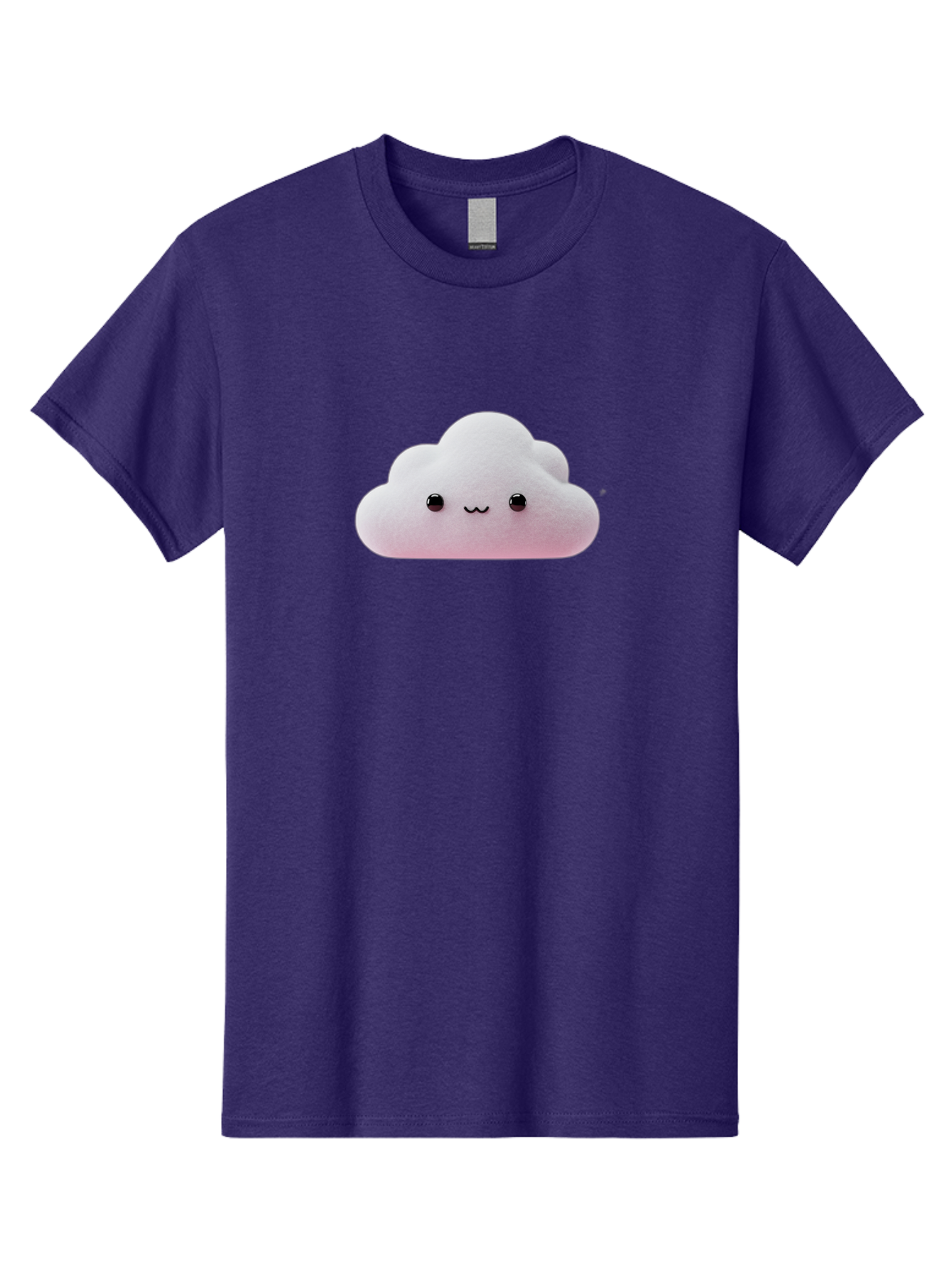 Smiling-Cloud-1 Men'S Graphic Tee, 100% Cotton, Comfortable Casual Summer Wear, Machine Washable, Kawaii Cloud, Cute Cartoon Character, Smiling Face, Fluffy Cloud, Pastel Colors, Adorable Design, Soft Graphics, Childrens Illustration, Bae762