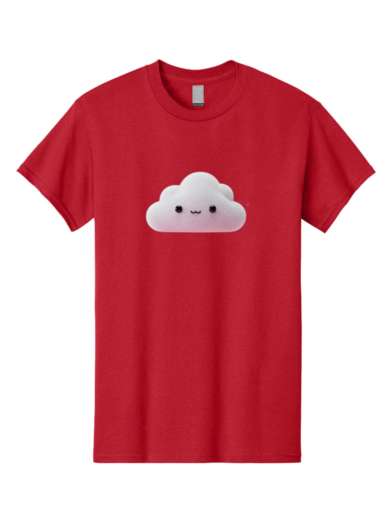 Smiling-Cloud-1 Men'S Graphic Tee, 100% Cotton, Comfortable Casual Summer Wear, Machine Washable, Kawaii Cloud, Cute Cartoon Character, Smiling Face, Fluffy Cloud, Pastel Colors, Adorable Design, Soft Graphics, Childrens Illustration, Bae762
