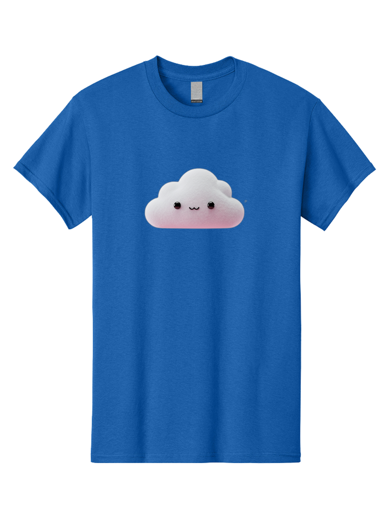 Smiling-Cloud-1 Men'S Graphic Tee, 100% Cotton, Comfortable Casual Summer Wear, Machine Washable, Kawaii Cloud, Cute Cartoon Character, Smiling Face, Fluffy Cloud, Pastel Colors, Adorable Design, Soft Graphics, Childrens Illustration, Bae762