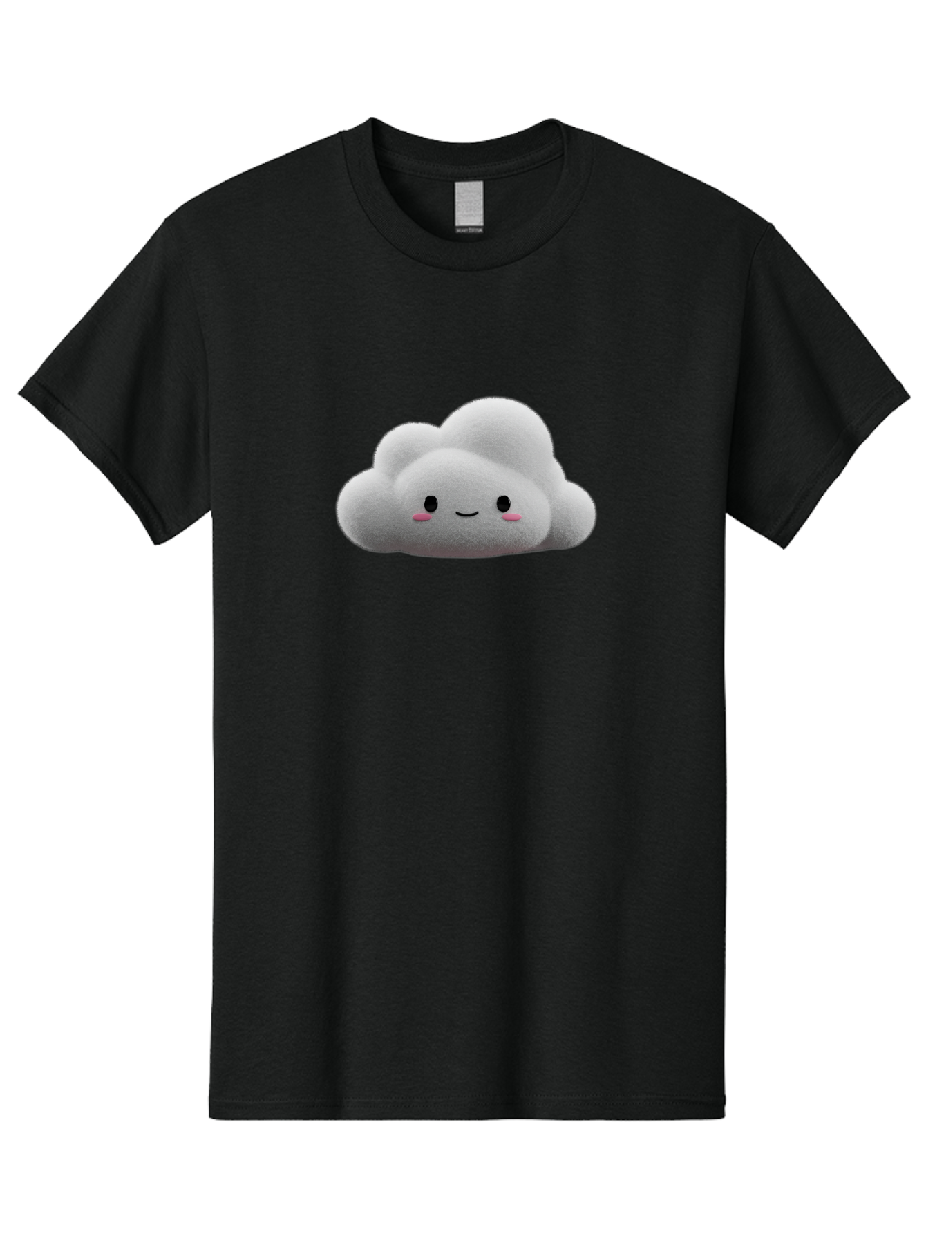 Smiling-Cloud-3 Men'S Graphic Tee, 100% Cotton, Comfortable Casual Summer Wear, Machine Washable, Cute Cloud, Smiling Face, Fluffy White Cloud, Cartoon Character, Adorable Illustration, Kawaii Cloud, Soft Graphics, Digital Art, Bae764
