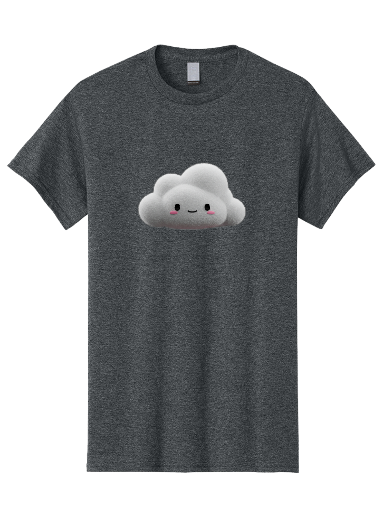 Smiling-Cloud-3 Men'S Graphic Tee, 100% Cotton, Comfortable Casual Summer Wear, Machine Washable, Cute Cloud, Smiling Face, Fluffy White Cloud, Cartoon Character, Adorable Illustration, Kawaii Cloud, Soft Graphics, Digital Art, Bae764