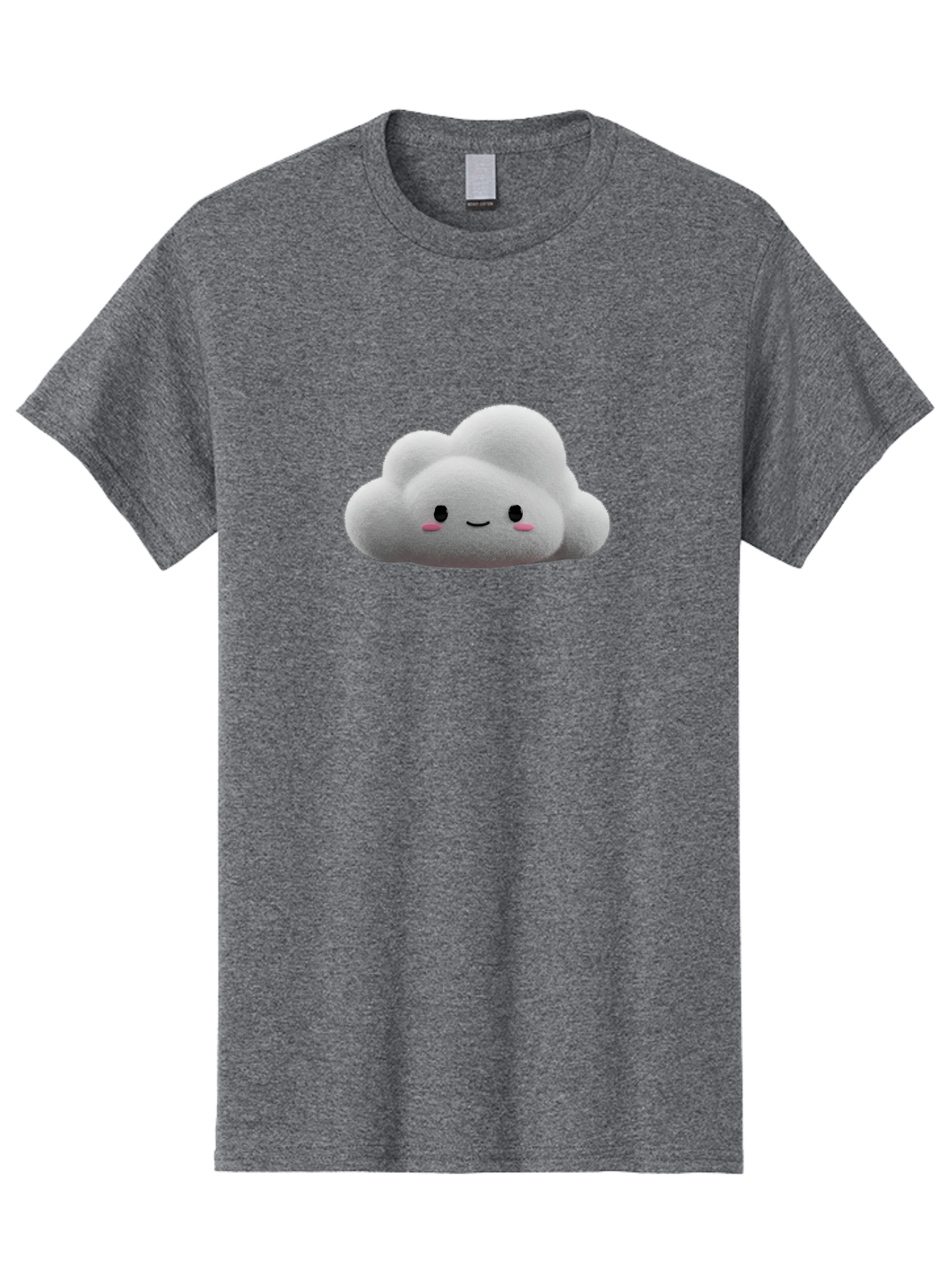 Smiling-Cloud-3 Men'S Graphic Tee, 100% Cotton, Comfortable Casual Summer Wear, Machine Washable, Cute Cloud, Smiling Face, Fluffy White Cloud, Cartoon Character, Adorable Illustration, Kawaii Cloud, Soft Graphics, Digital Art, Bae764
