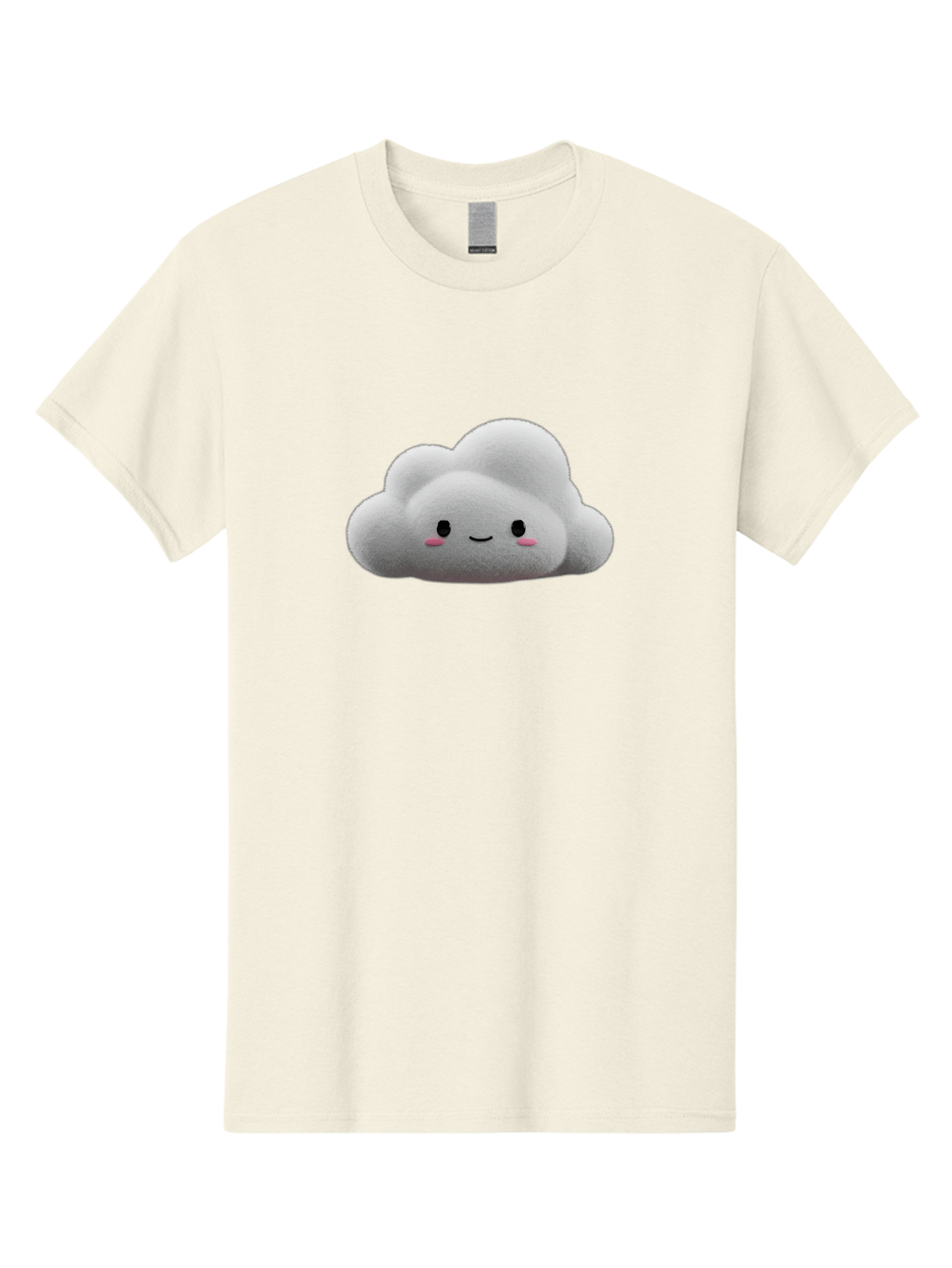 Smiling-Cloud-3 Men'S Graphic Tee, 100% Cotton, Comfortable Casual Summer Wear, Machine Washable, Cute Cloud, Smiling Face, Fluffy White Cloud, Cartoon Character, Adorable Illustration, Kawaii Cloud, Soft Graphics, Digital Art, Bae764
