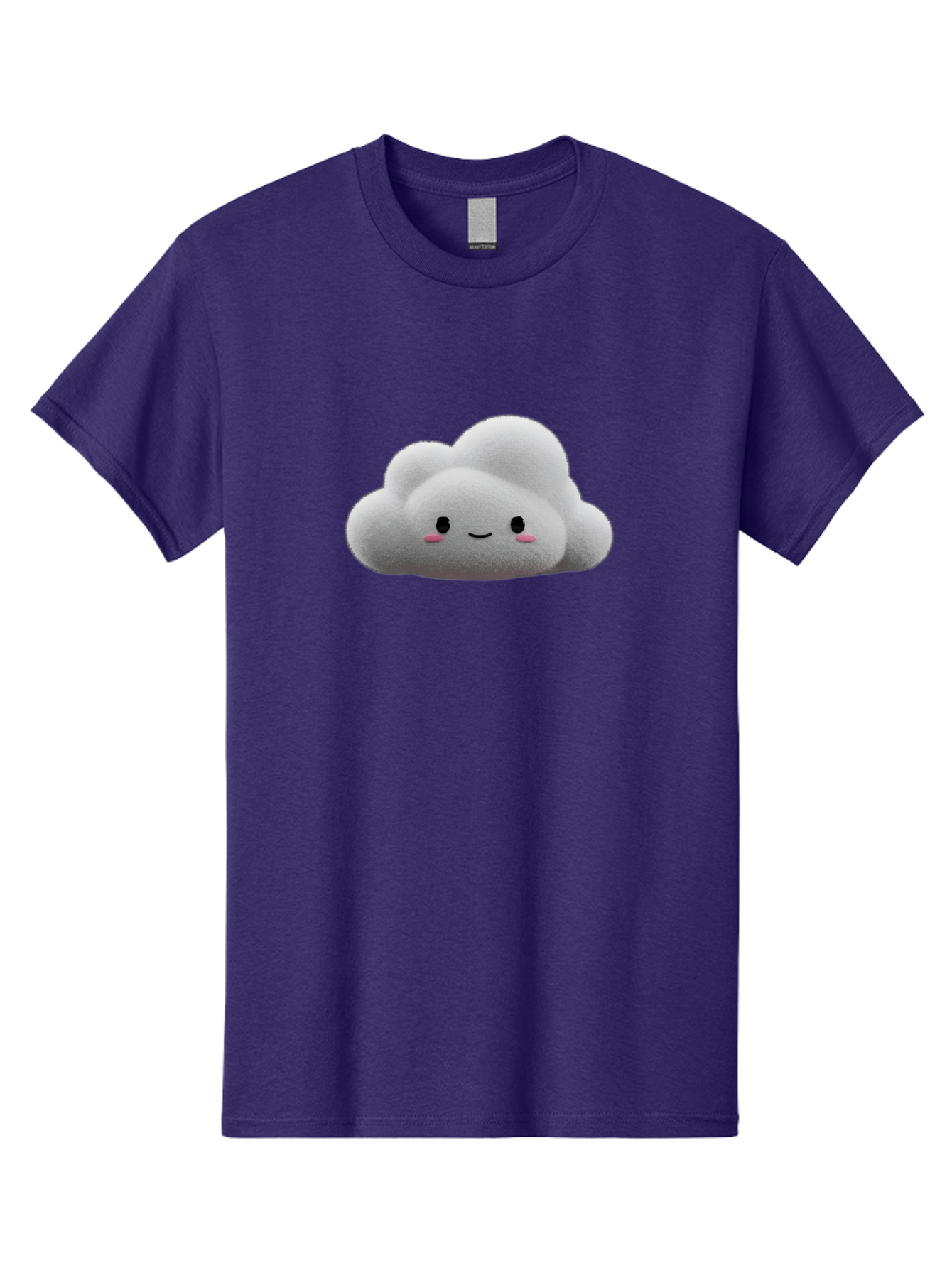 Smiling-Cloud-3 Men'S Graphic Tee, 100% Cotton, Comfortable Casual Summer Wear, Machine Washable, Cute Cloud, Smiling Face, Fluffy White Cloud, Cartoon Character, Adorable Illustration, Kawaii Cloud, Soft Graphics, Digital Art, Bae764