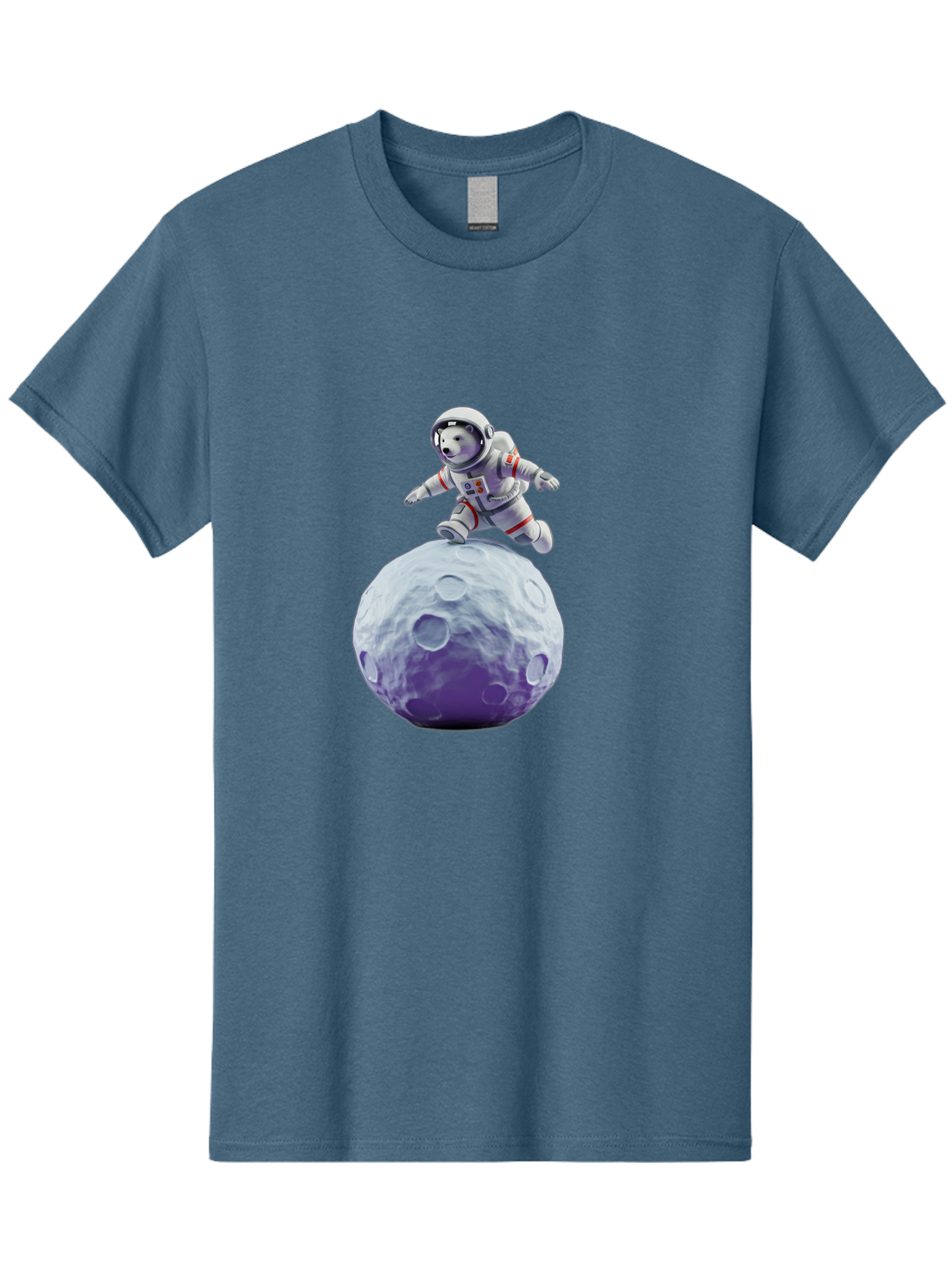 Teddy-Bear-Astronaut Men'S Graphic Tee, 100% Cotton, Comfortable Casual Summer Wear, Machine Washable, Bear Astronaut, Space Suit, Craters, Moon Surface, Lunar Exploration, Space Adventure, Cartoon Astronaut, Funny Space, Adventure Theme, Bae796