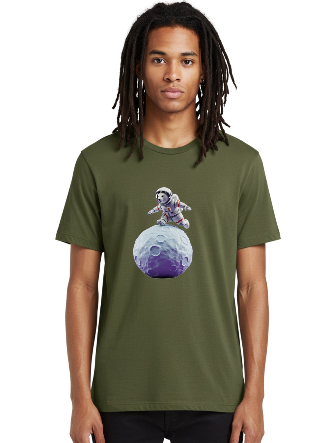 Teddy-Bear-Astronaut Men'S Graphic Tee, 100% Cotton, Comfortable Casual Summer Wear, Machine Washable, Bear Astronaut, Space Suit, Craters, Moon Surface, Lunar Exploration, Space Adventure, Cartoon Astronaut, Funny Space, Adventure Theme, Bae796