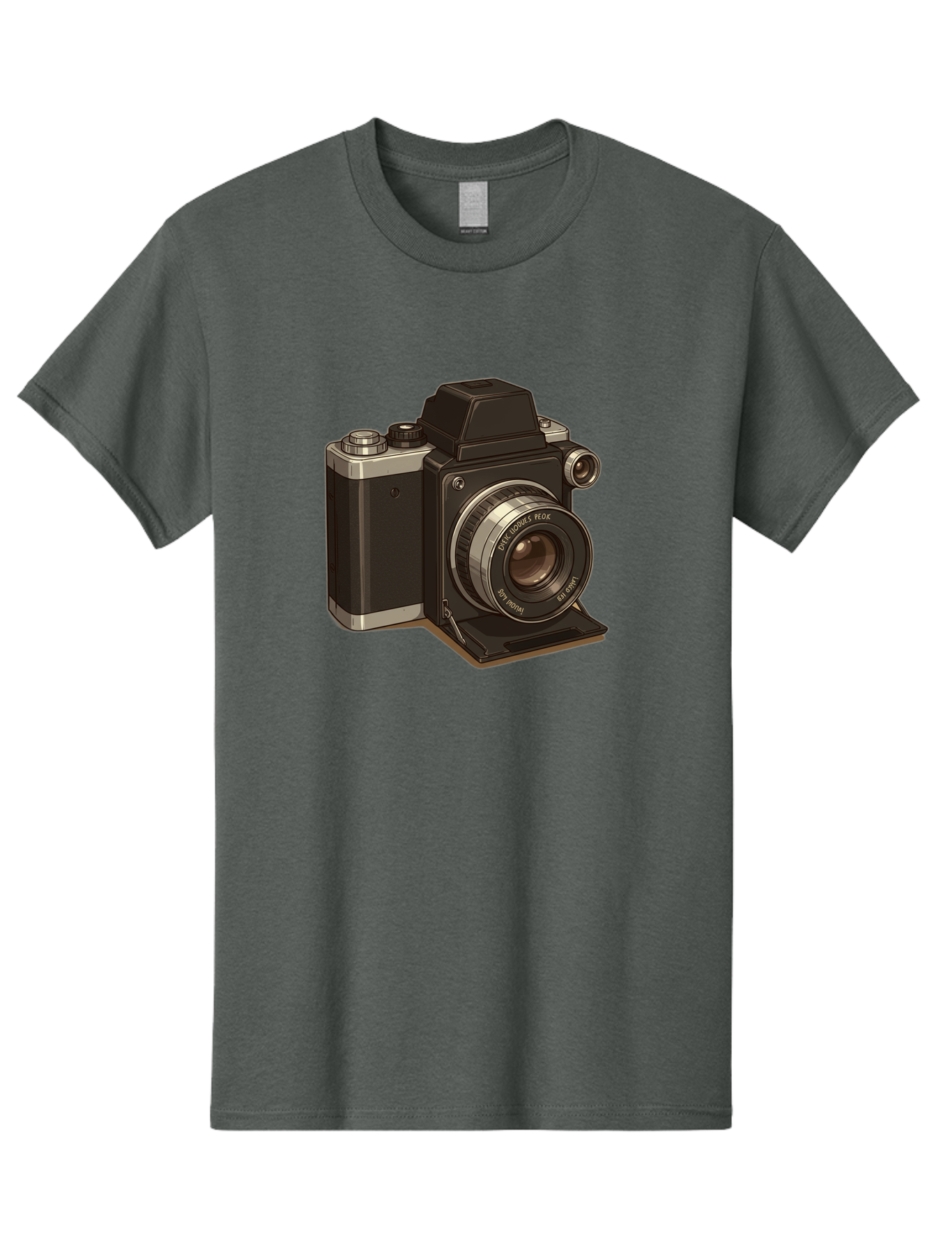 Tlr-Camera Men'S Graphic Tee, 100% Cotton, Comfortable Casual Summer Wear, Machine Washable, Vintage Camera, Twin Lens Reflex Camera, Black And Silver, Photography Equipment, Lens, Nikon, Camera Body, Classic Design, Retro Style, Film Camera Bae801