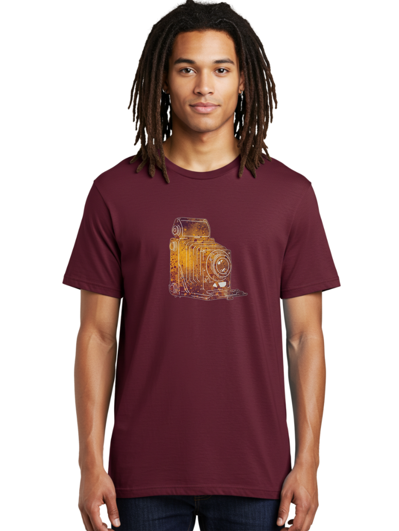 Vintage-Camera-10 Men'S Graphic Tee, 100% Cotton, Comfortable Casual Summer Wear, Machine Washable, Vintage Camera, Classic Photography, Retro Style, Worn Texture, Distressed Finish, Nostalgic Feel, Analog Photography, Film Camera, Bae805