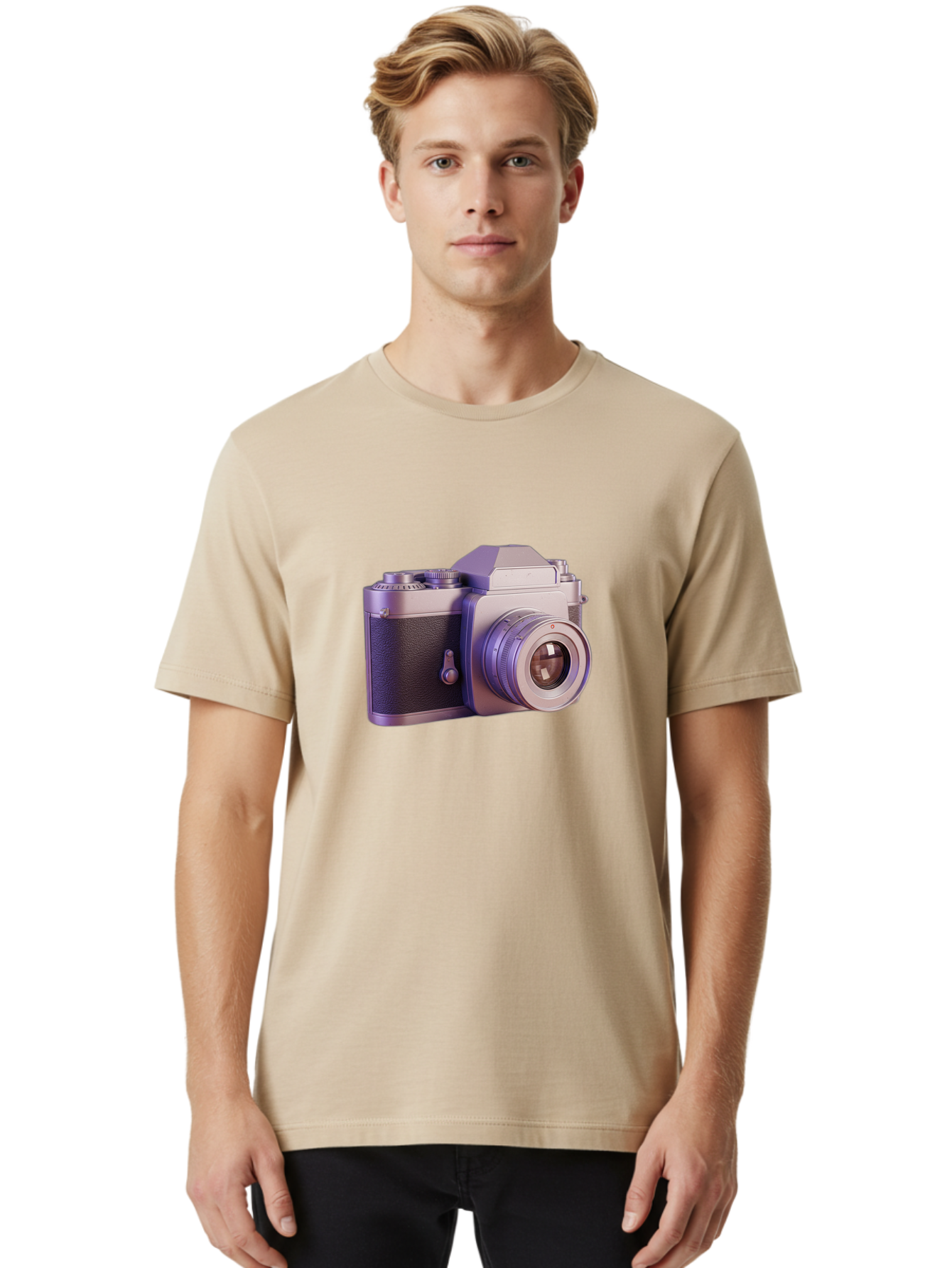 Vintage-Camera-4 Men'S Graphic Tee, 100% Cotton, Comfortable Casual Summer Wear, Machine Washable, Vintage Camera, Old Camera, Retro Photography, Film Camera, Classic Design, Photography Equipment, Camera Lens Bae808