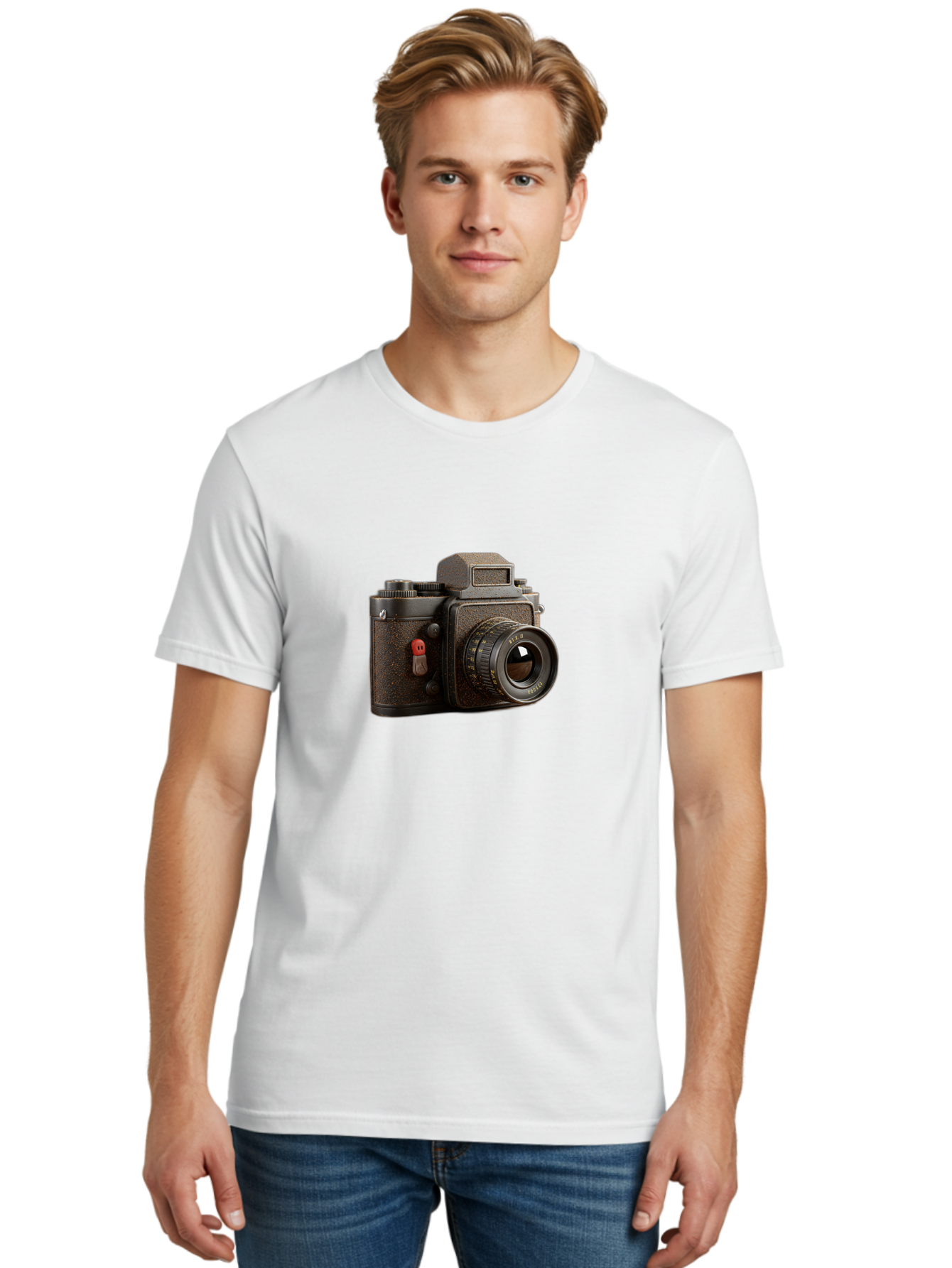 Vintage-Camera-5 Men'S Graphic Tee, 100% Cotton, Comfortable Casual Summer Wear, Machine Washable, Vintage Camera, Old Camera, Retro Photography, Film Camera, Classic Design, Analog Photography, Nostalgic Feel, Camera Equipment Bae809