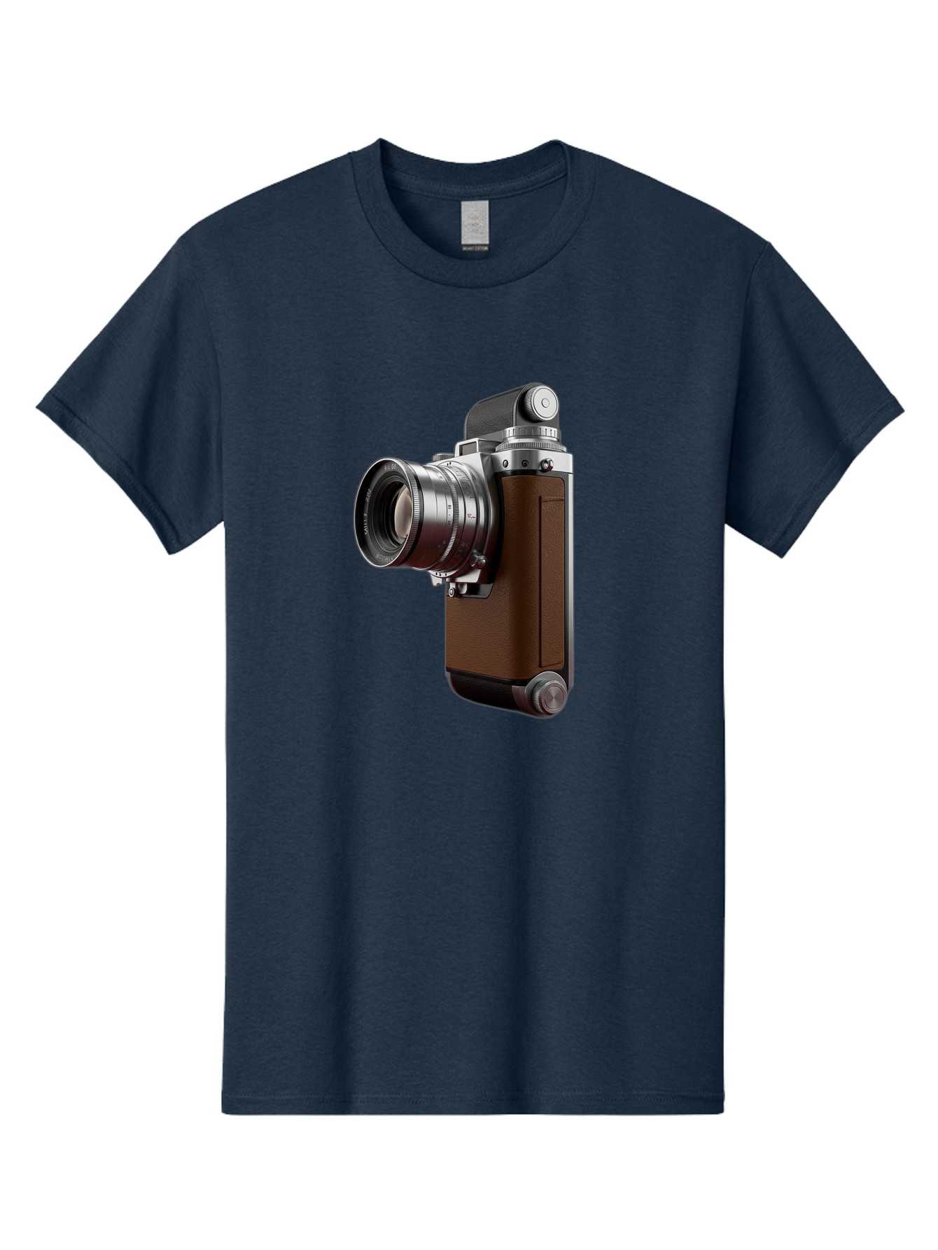 Vintage-Camera-8 Men'S Graphic Tee, 100% Cotton, Comfortable Casual Summer Wear, Machine Washable, Retro Camera, Old Photography Equipment, Classic Design, Film Camera, Lens, Brown Body, Silver Accents, Photography History, Nostalgic Feel, Bae812